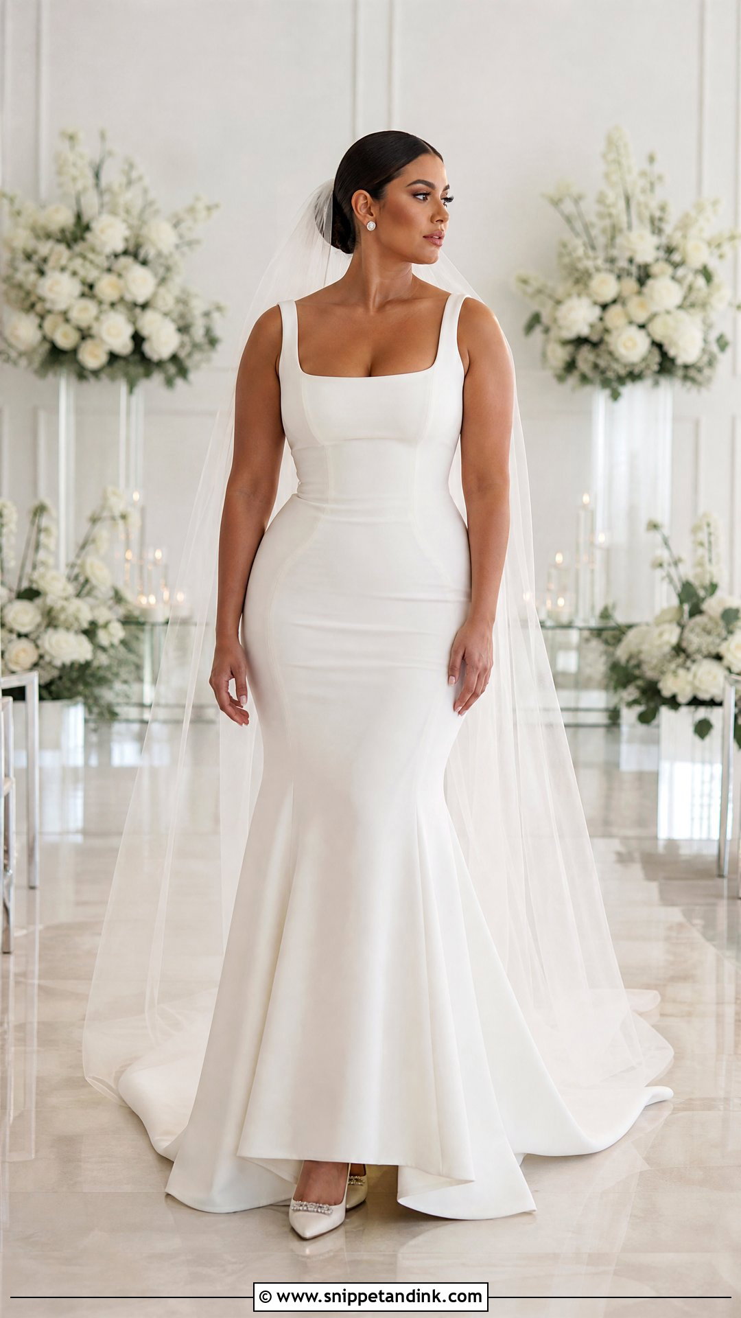 Minimalist Mermaid Wedding Dress With Crystal Studs - Snippet and Ink - 20 Sleek Wedding Dresses