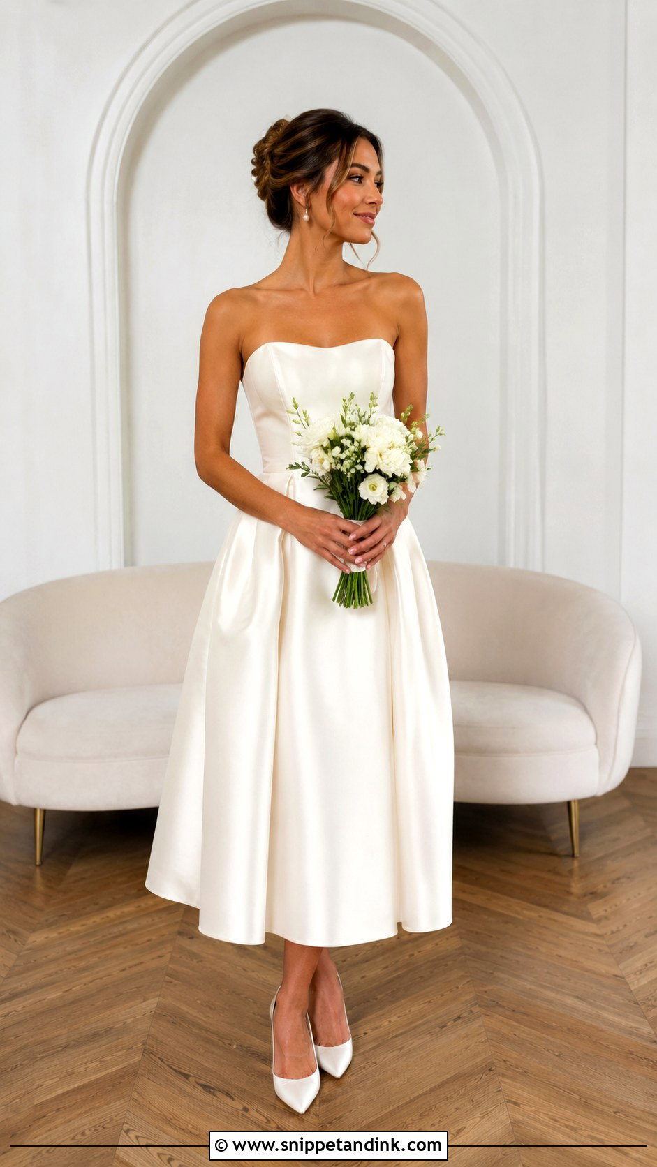 Minimalist Midi Wedding Dress - Snippet and Ink - 30 Elegant Minimalist Wedding Dress Ideas