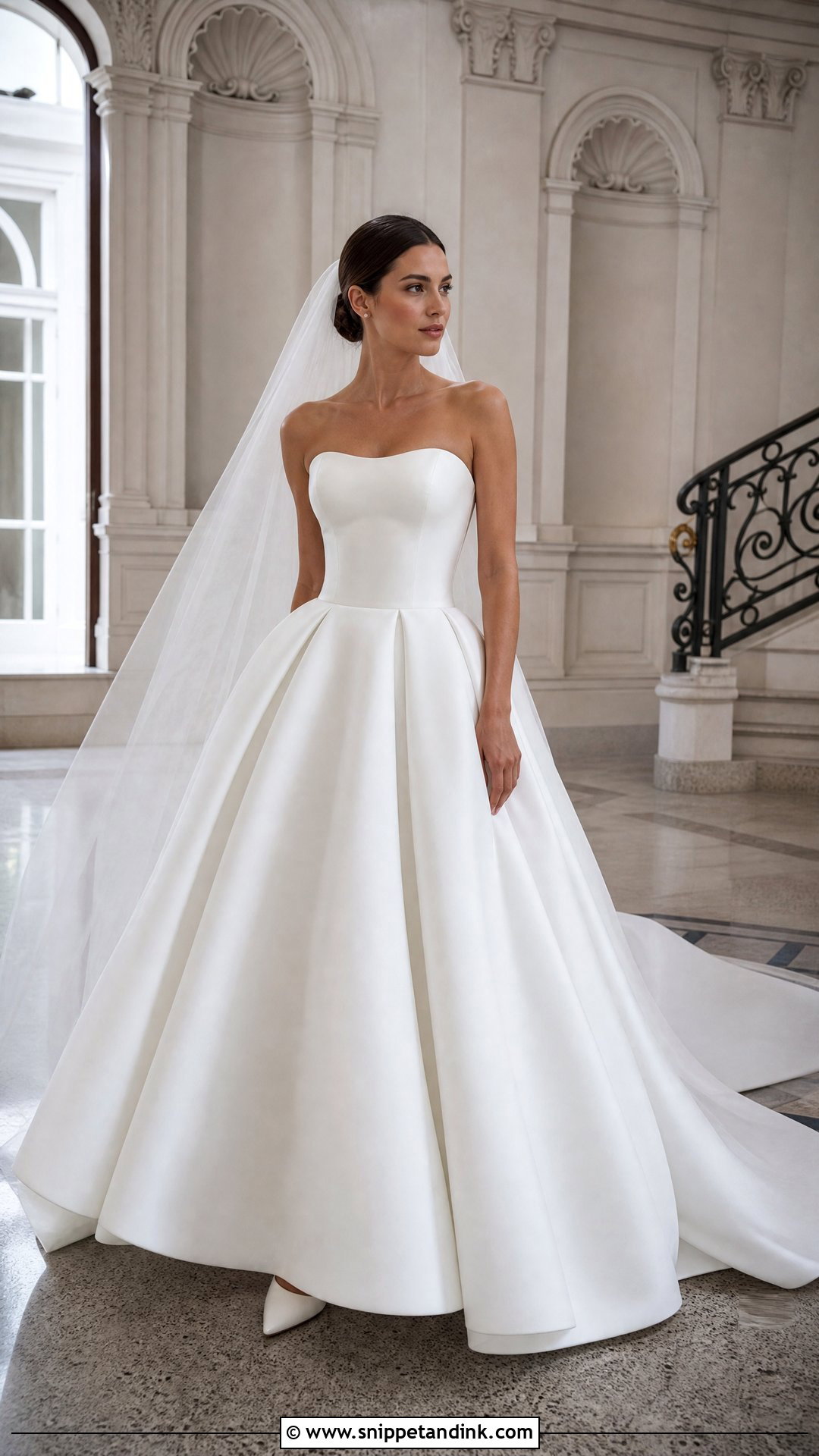 Minimalist Mikado Ball Gown Wedding Dress - Snippet and Ink - 20 Wedding Dress Without Sleeves