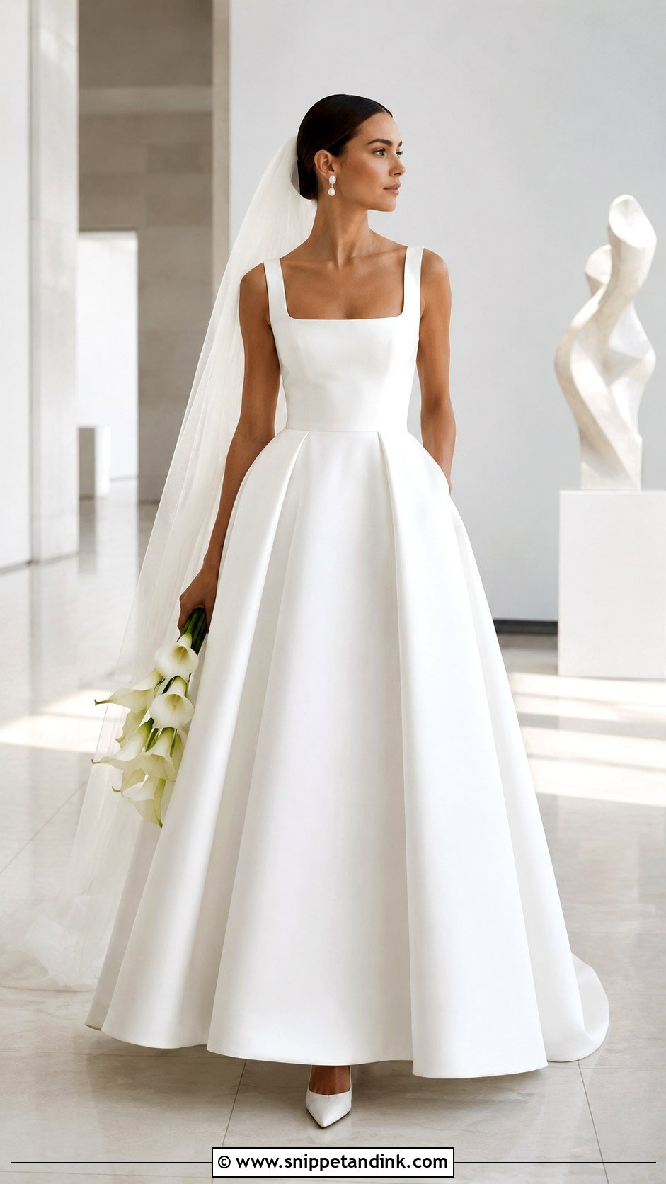Minimalist Mikado Cinderella Gown - Snippet and Ink - 20 Cinderella Gown Wedding Ideas