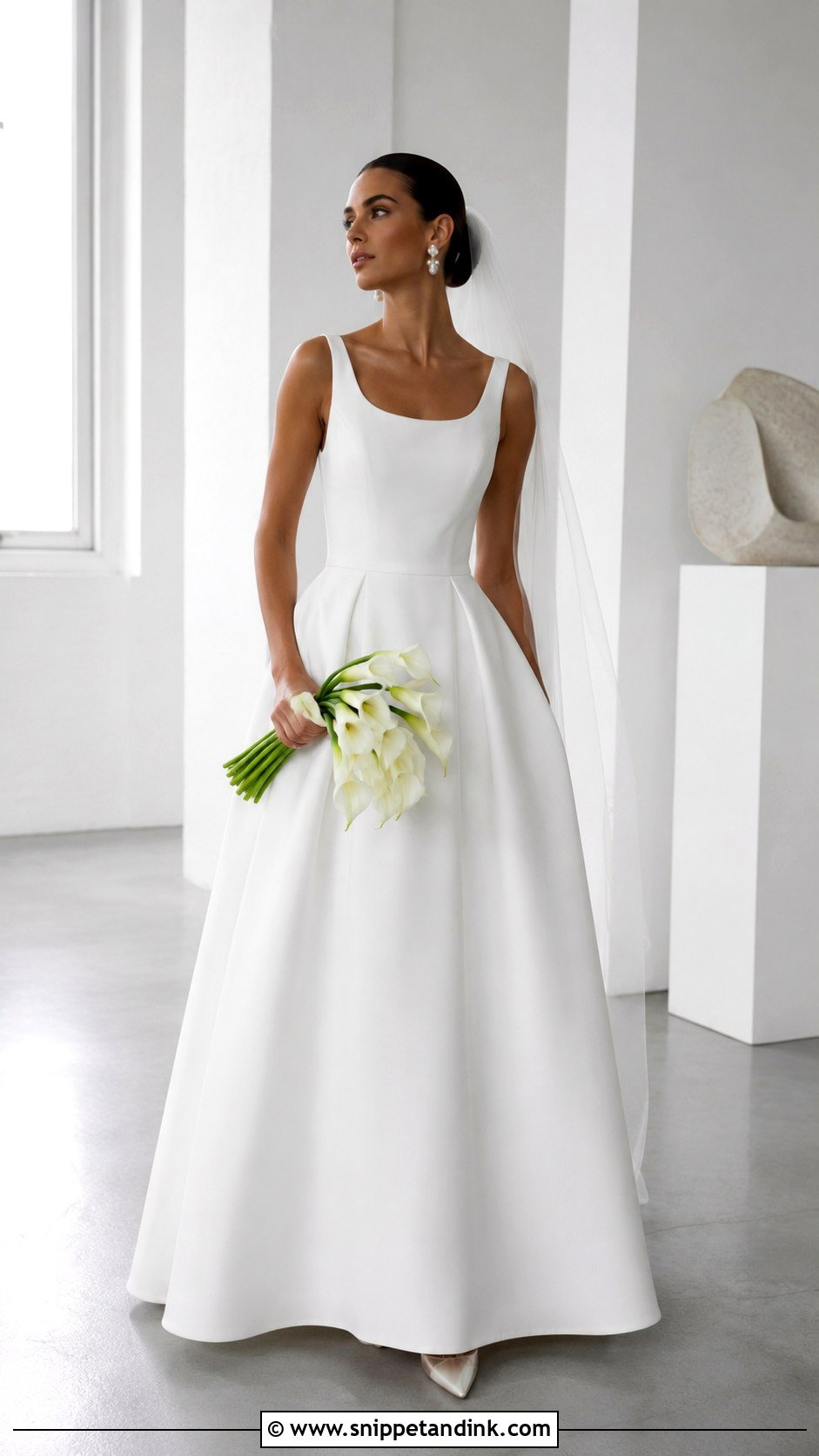 Minimalist Mikado Evangeline Wedding Dress - Snippet and Ink - 20 Evangeline Wedding Dress Ideas