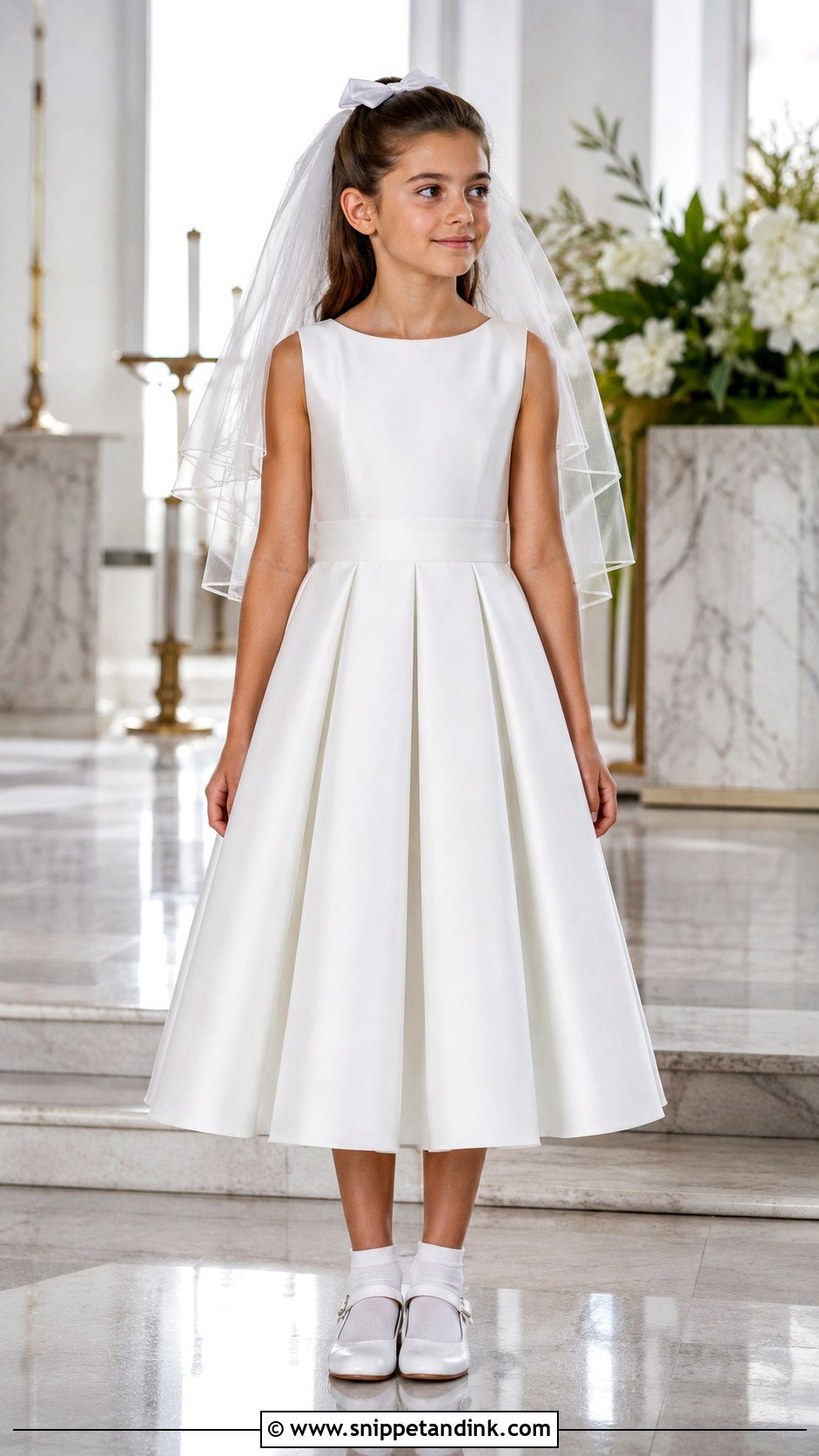 Minimalist Mikado First Communion Dress - Snippet and Ink - 20 Designer First Communion Dresses