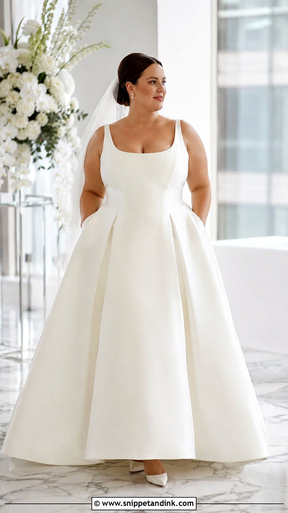 Minimalist Mikado Princess Wedding Dress - Snippet and Ink - 20 Apple Shape Wedding Dress Ideas