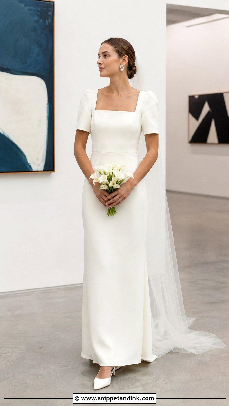 Minimalist Milkmaid Wedding Dress - Snippet and Ink - 20 Milkmaid Wedding Dress Ideas