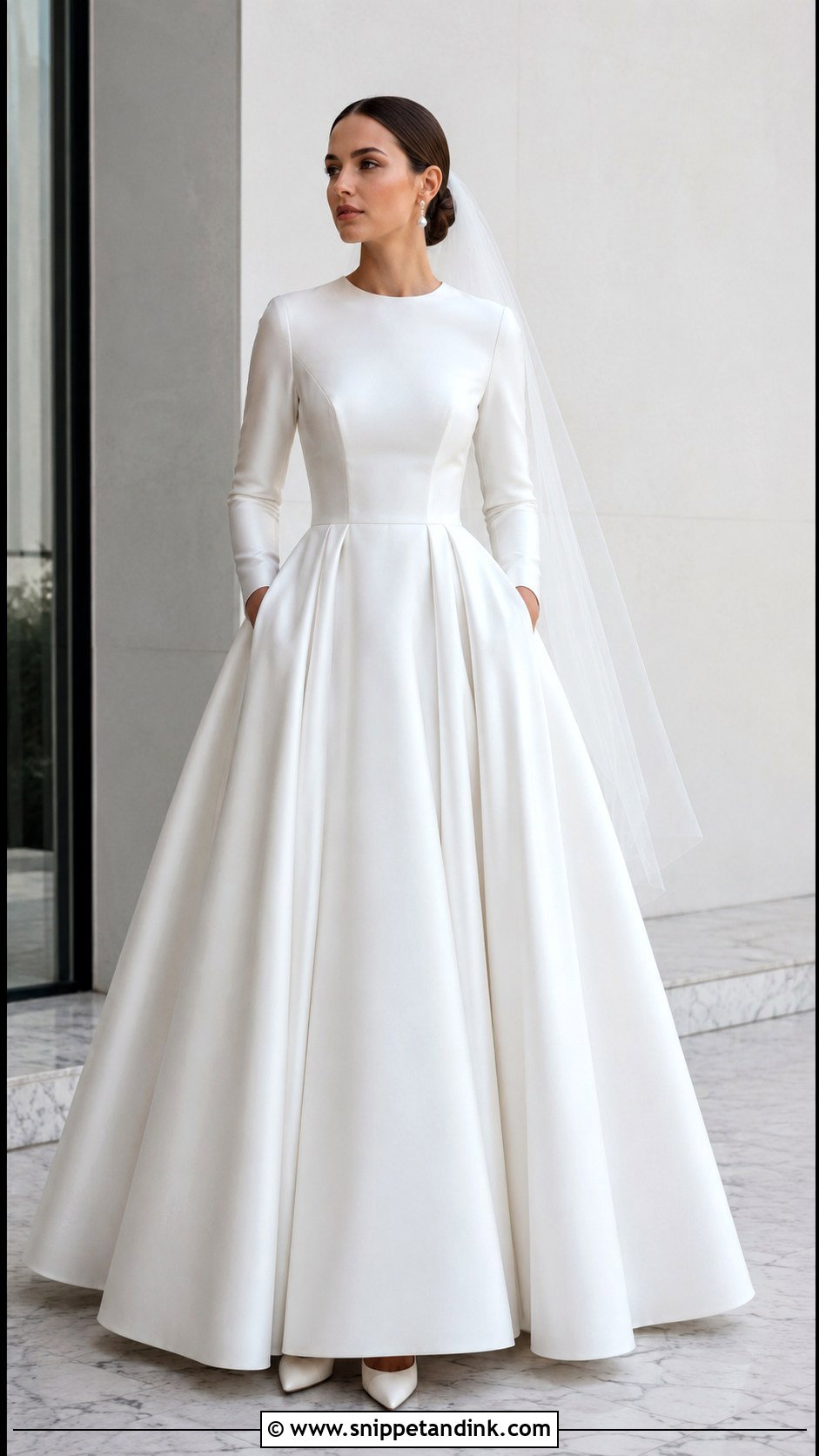 Minimalist Modest Ball Gown Wedding Dress - Snippet and Ink - 20 Modest Wedding Dresses Ball Gown