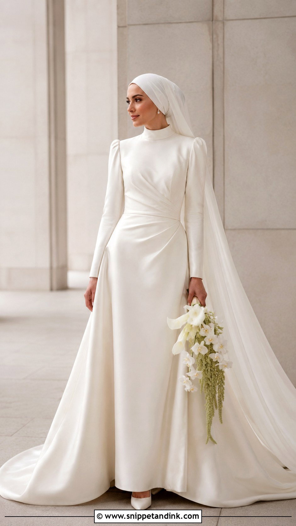 Minimalist Muslim Wedding Dress - Snippet and Ink - 25 Modern Muslim Wedding Dresses