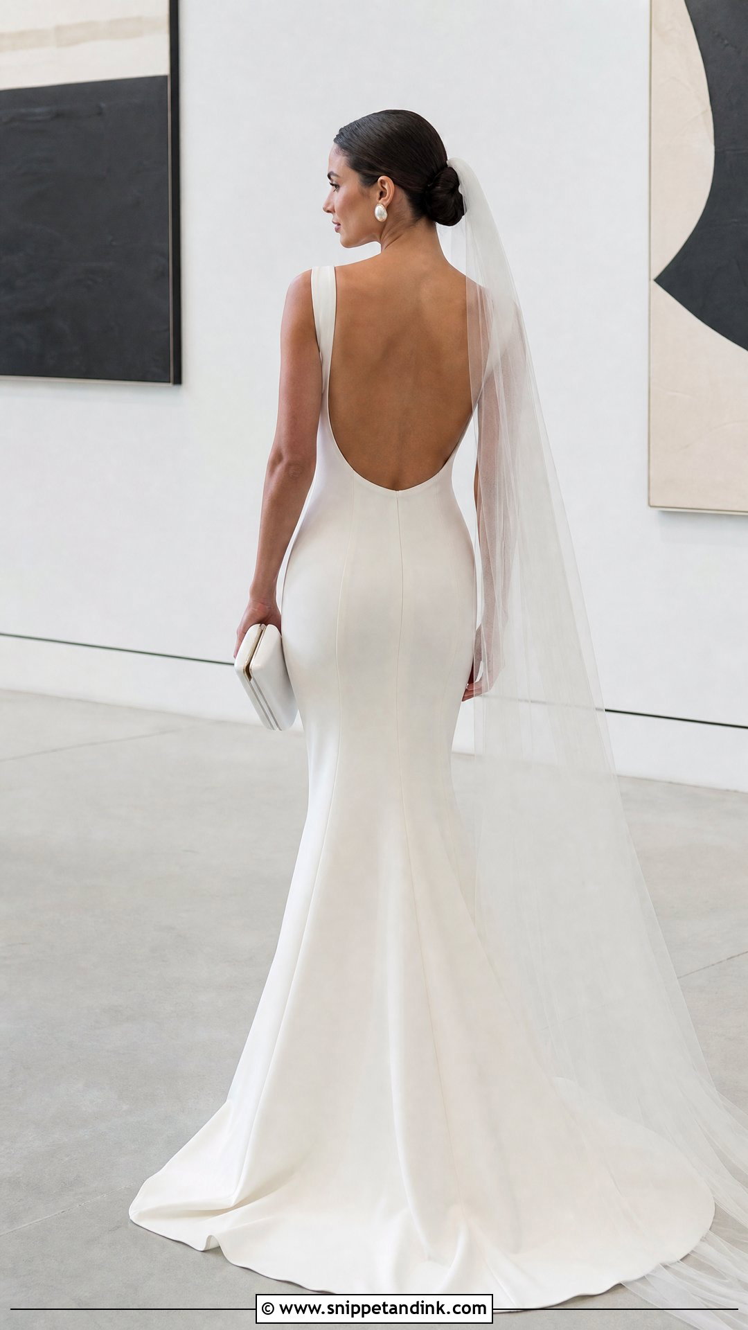 Minimalist Open Back Mermaid Wedding Dress - Snippet and Ink - 20 Open Back Mermaid Wedding Dress Ideas
