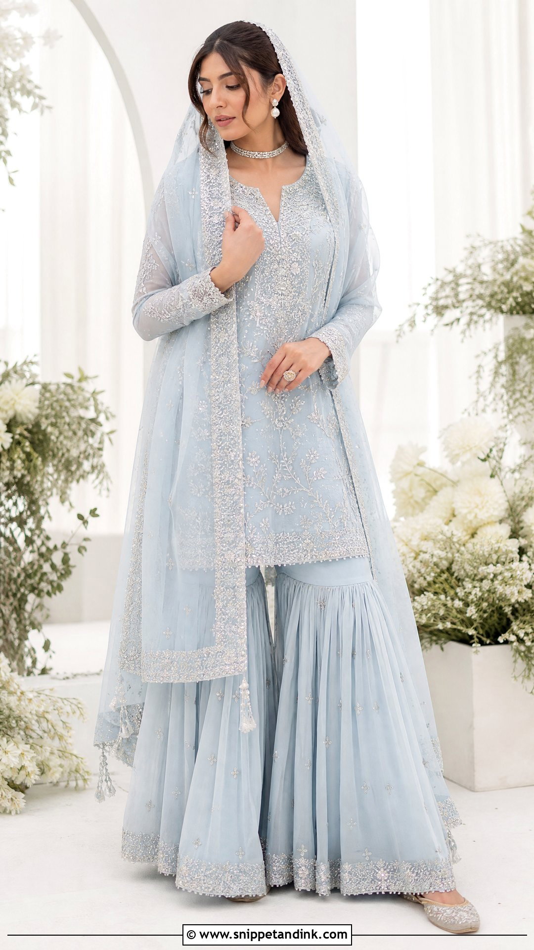 Minimalist Pastel Sharara Bride - Snippet and Ink - 20 Minimalist Indian Bride Ideas