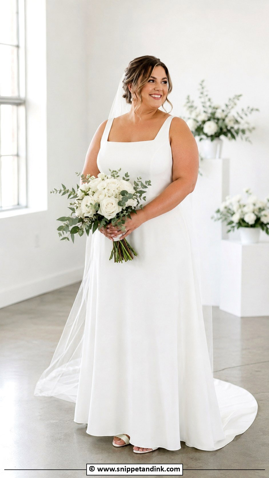 Minimalist Plus Size Wedding Dress - Snippet and Ink - 30 Minimalist Wedding Dresses