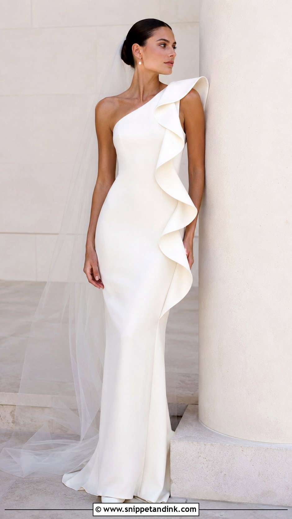 Minimalist Ruffled Wedding Dress - Snippet and Ink - 20 Ruffled Wedding Dress Ideas