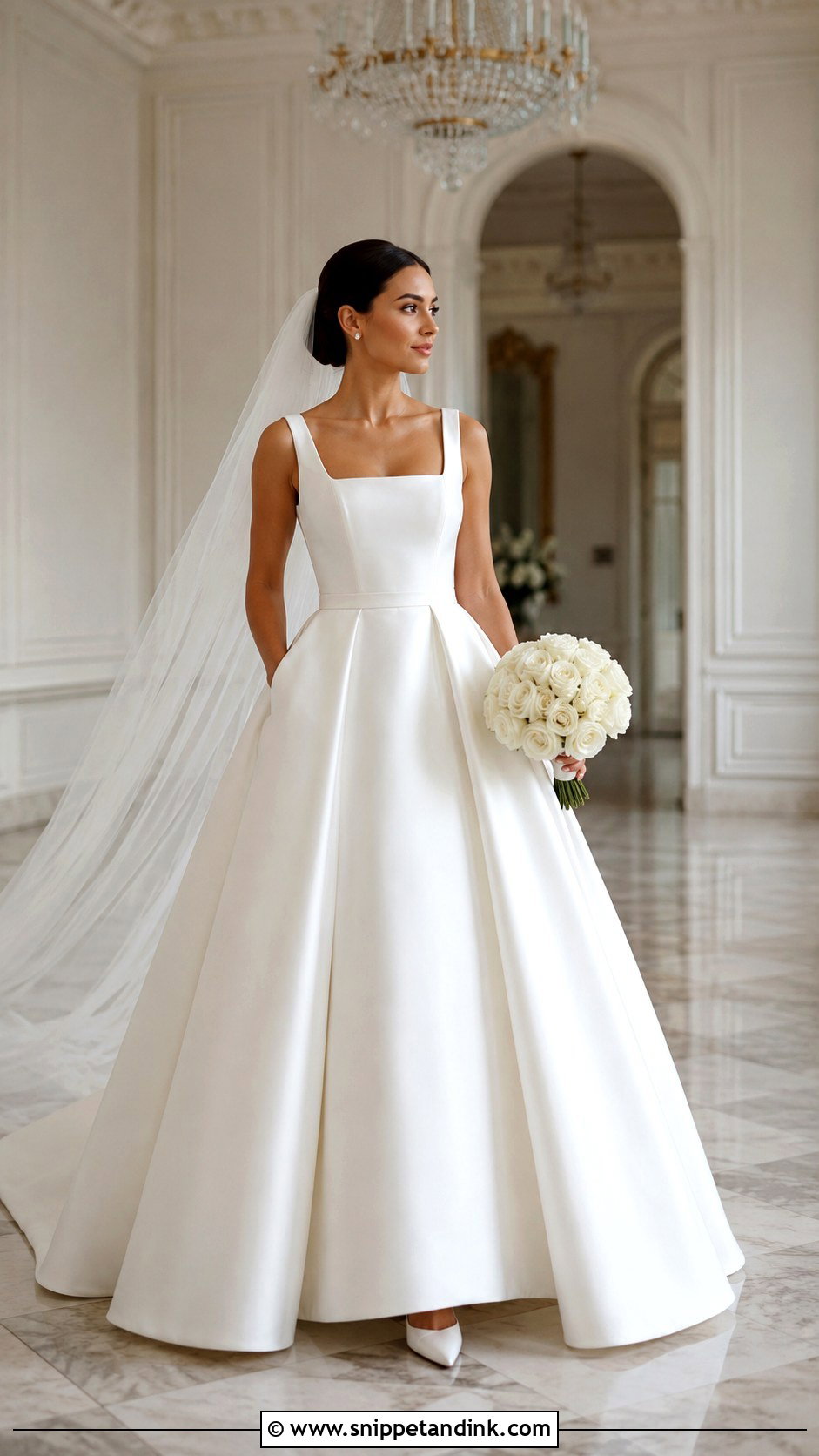 Minimalist Satin Ball Gown Wedding Dress - Snippet and Ink - 20 Classy Modern Simple Wedding Dress Ideas
