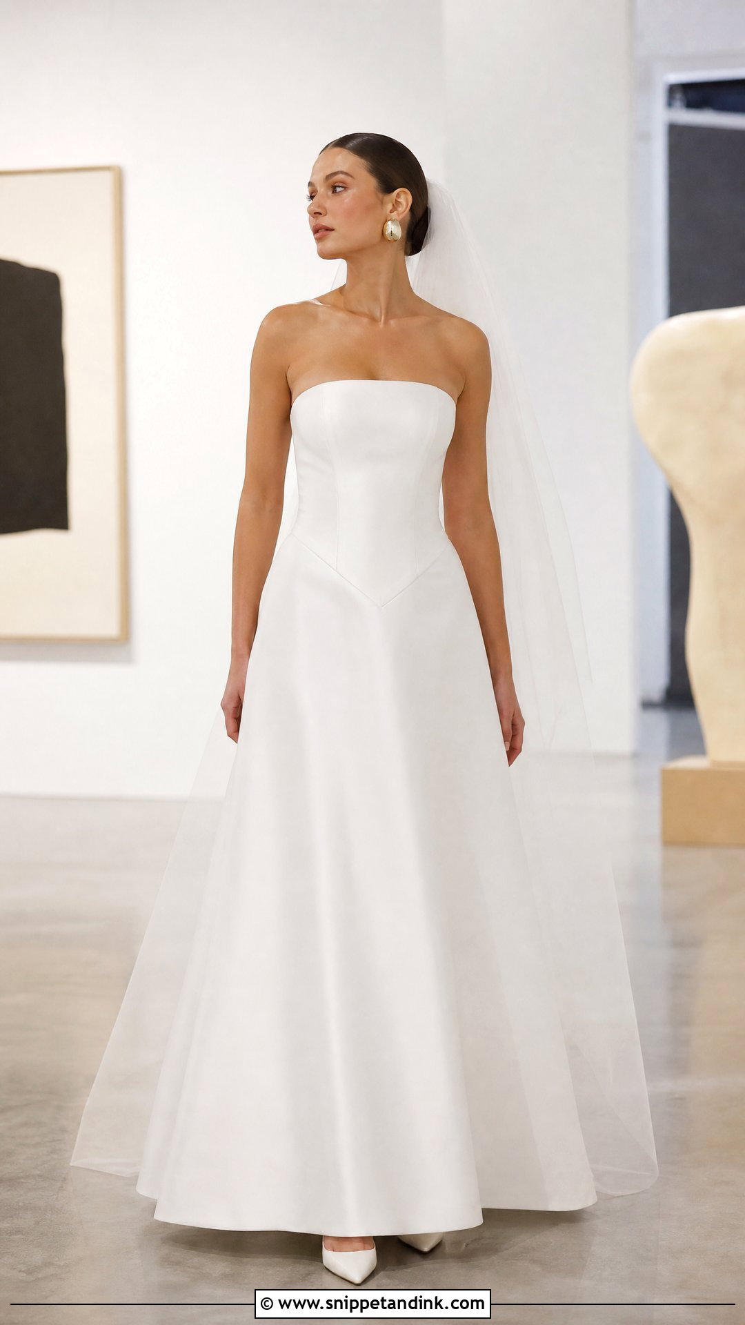 Minimalist Satin Basque Waist Wedding Dress - Snippet and Ink - 20 Satin Basque Waist Wedding Dress Ideas