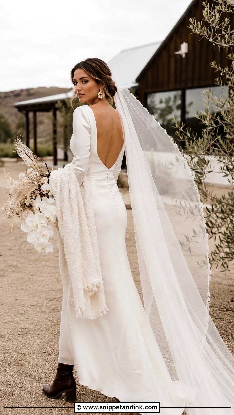 Minimalist Satin Boho Wedding Dress - Snippet and Ink - 20 Boho Fall Wedding Dress Ideas
