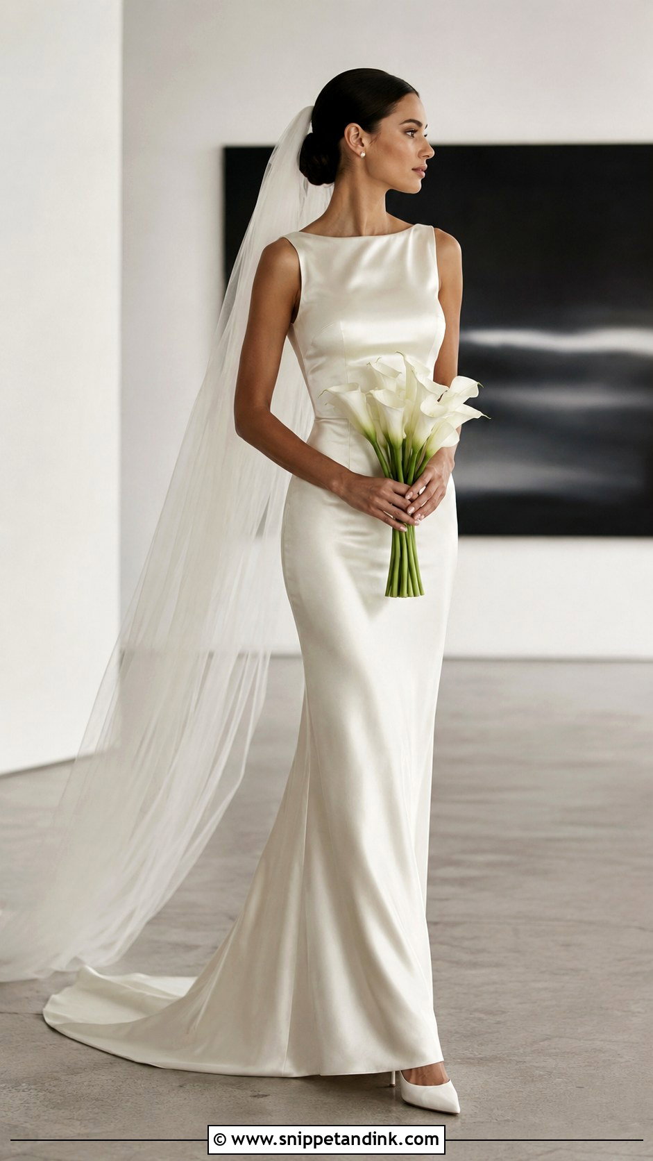 Minimalist Satin Bridal Dress - Snippet and Ink - 20 Bridal Dress Aesthetic Ideas