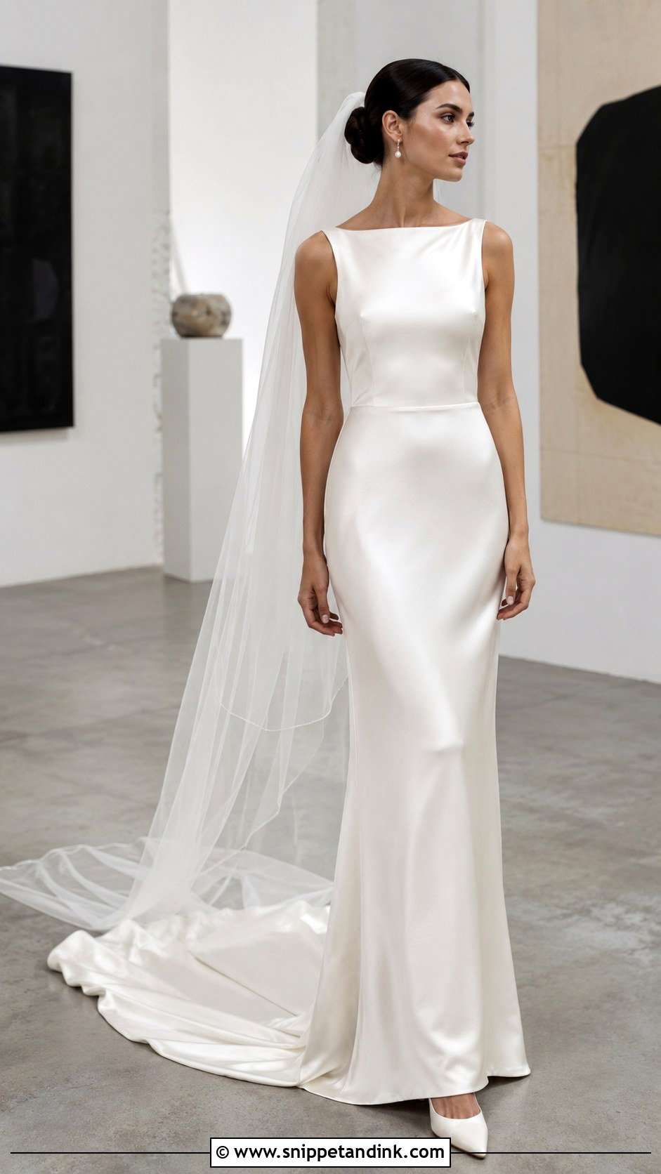 Minimalist Satin Bridal Gown - Snippet and Ink - 20 Contemporary Bridal Ideas