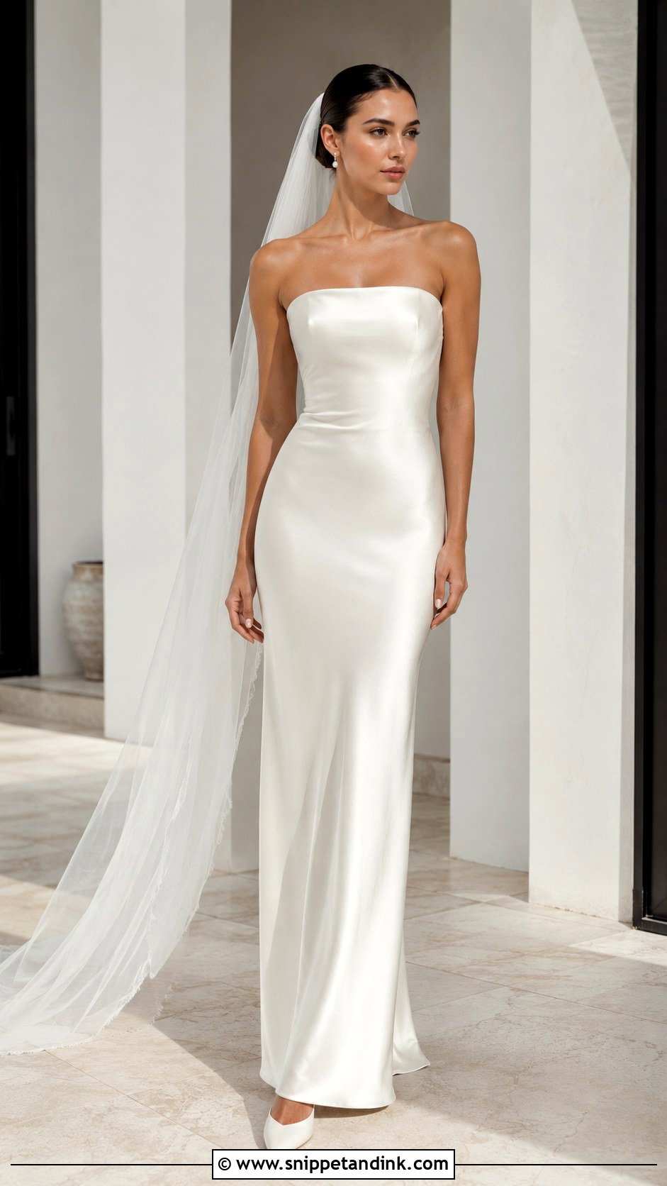Minimalist Satin Bridal Gown - Snippet and Ink - 20 Modern Bridal Gowns