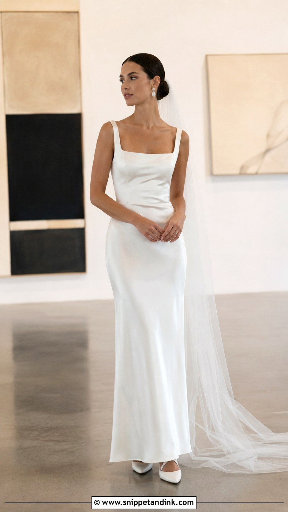 Minimalist Satin Bride Dress - Snippet and Ink - 20 Bride Fashion Ideas