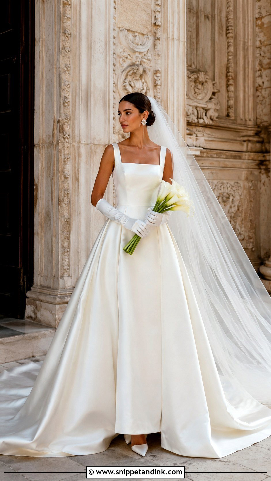 Minimalist Satin Castle Wedding Dress - Snippet and Ink - 20 Castle Wedding Dress Ideas