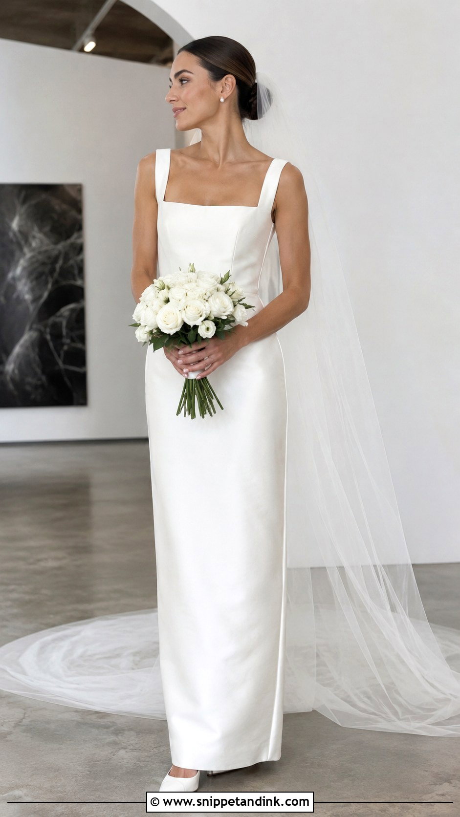 Minimalist Satin Etsy Wedding Dress - Snippet and Ink - 20 Etsy Wedding Dress Ideas
