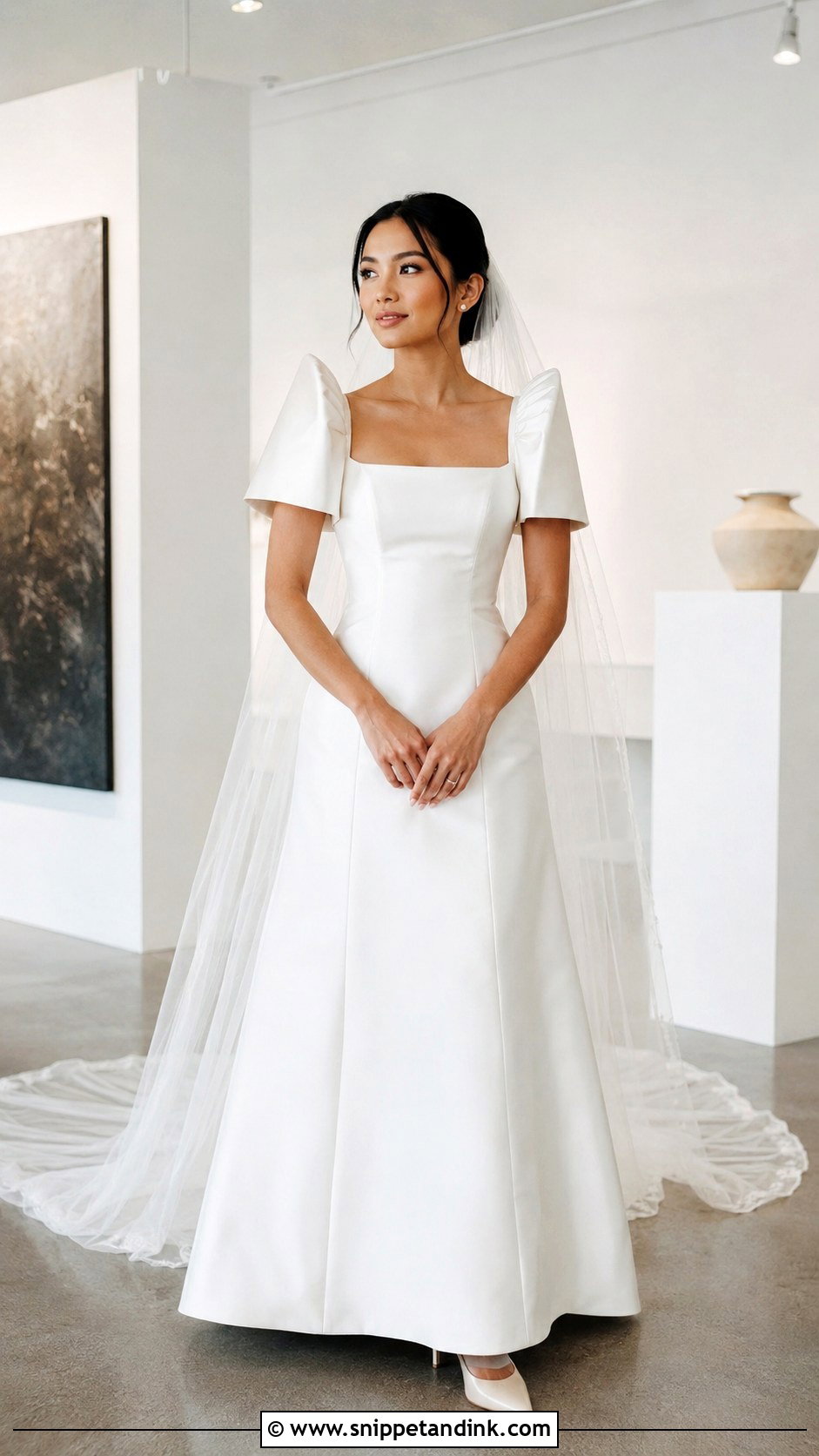 Minimalist Satin Filipiniana Wedding Gown - Snippet and Ink - 20 Modern Filipiniana Wedding Gown Ideas