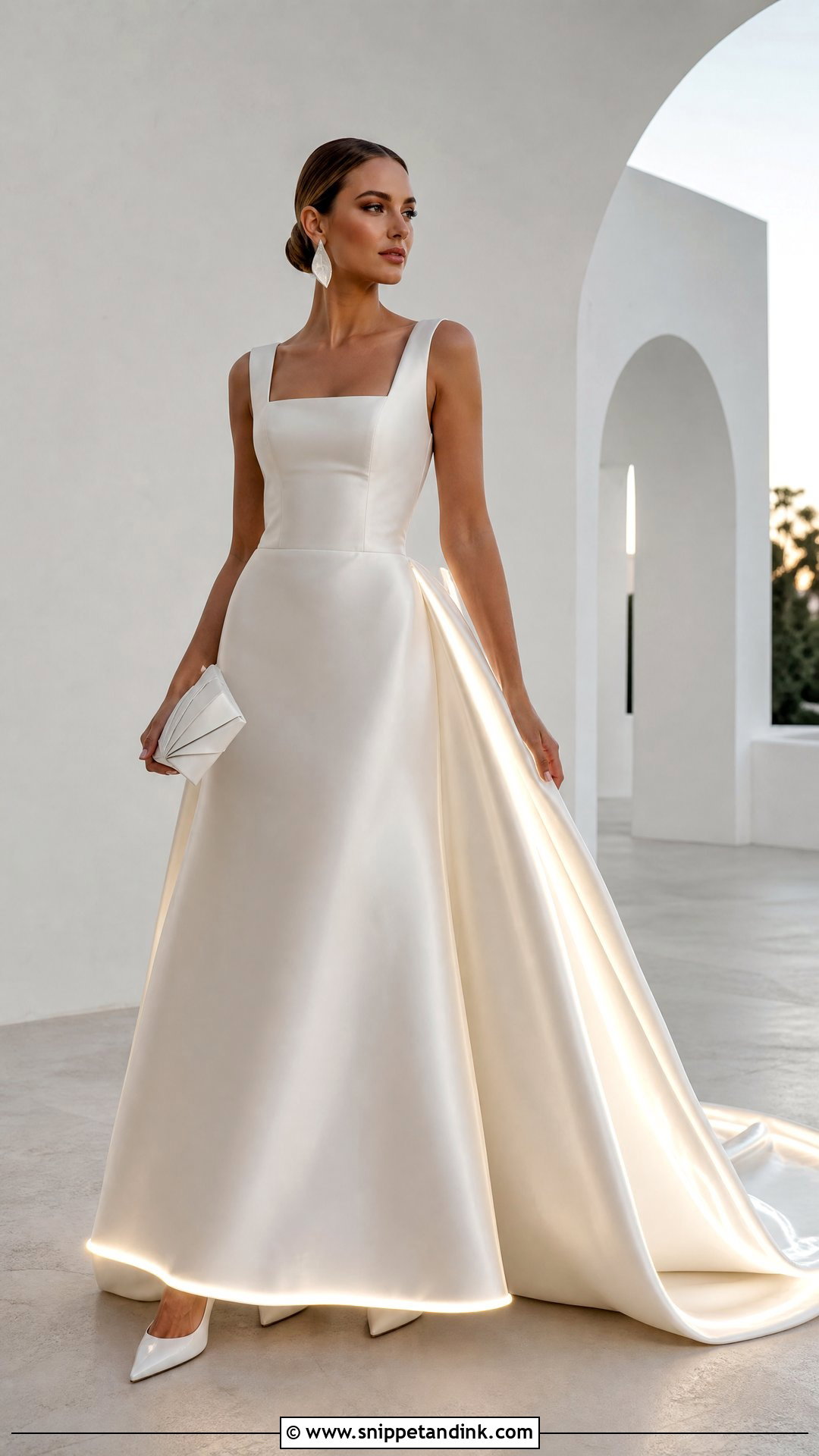Minimalist Satin Light Up Wedding Dress - Snippet and Ink - 20 Light Up Wedding Dress Ideas