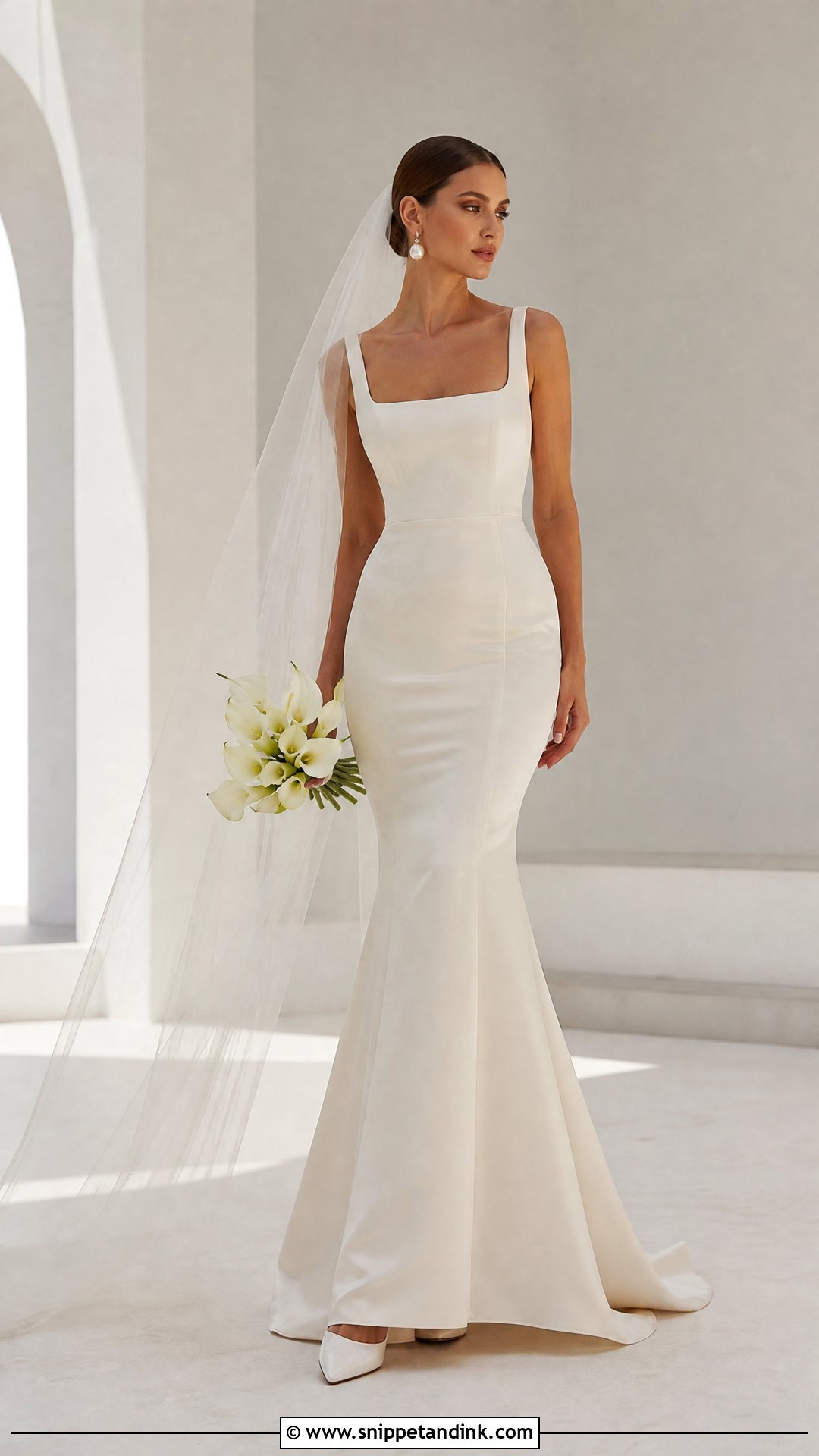 Minimalist Satin Mermaid Wedding Gown - Snippet and Ink - 20 Satin Wedding Gown Mermaid Ideas