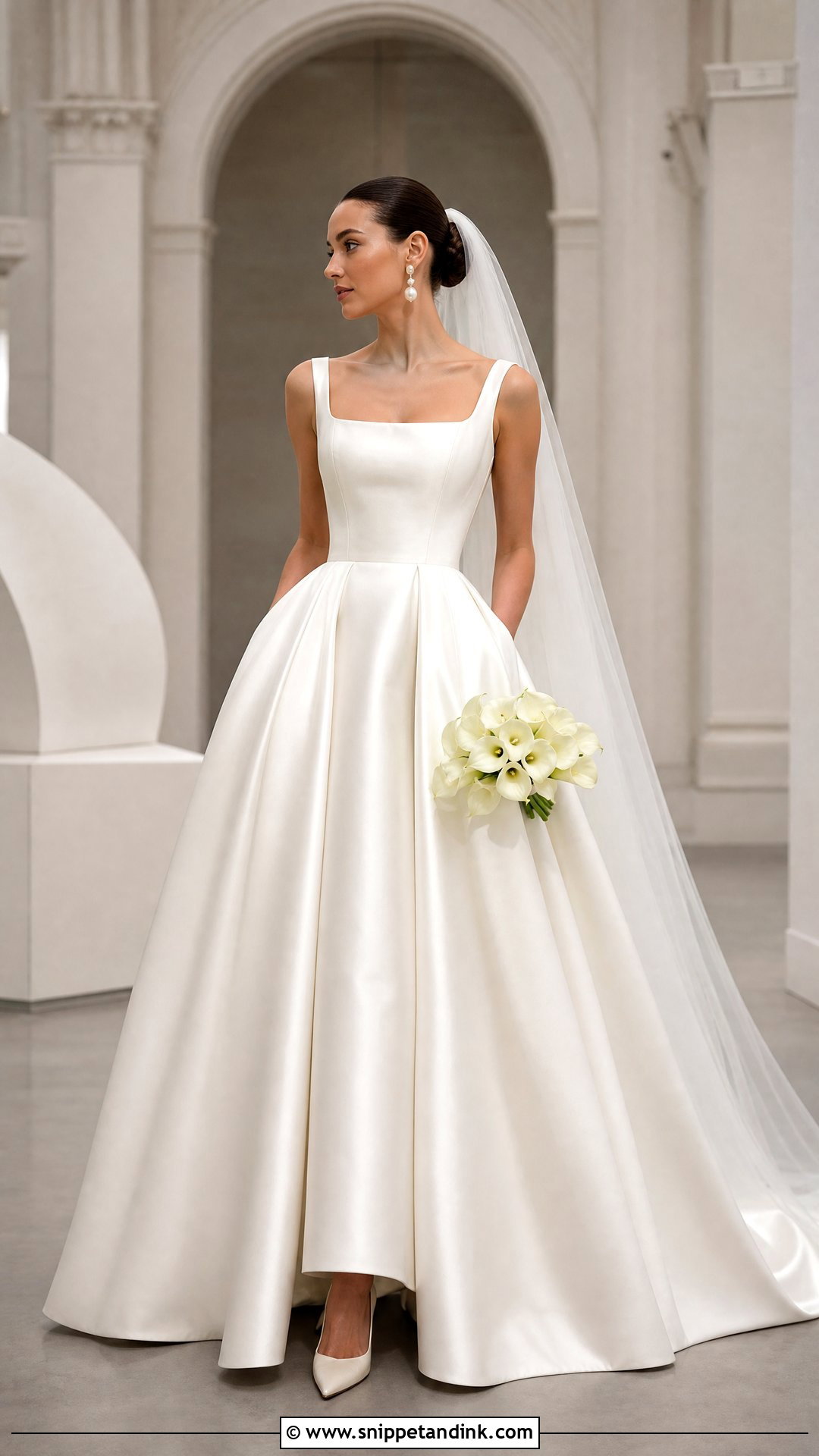 Minimalist Satin Puffy Princess Wedding Dress - Snippet and Ink - 20 Puffy Wedding Dresses Princesses