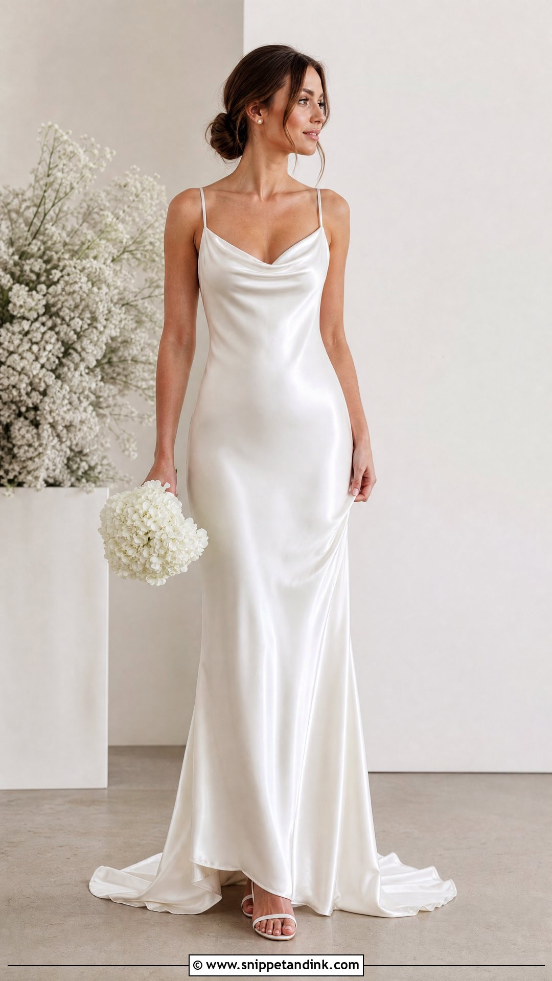 Minimalist Satin Slip Wedding Dress - Snippet and Ink - 25 Minimalistic Wedding Dress Ideas