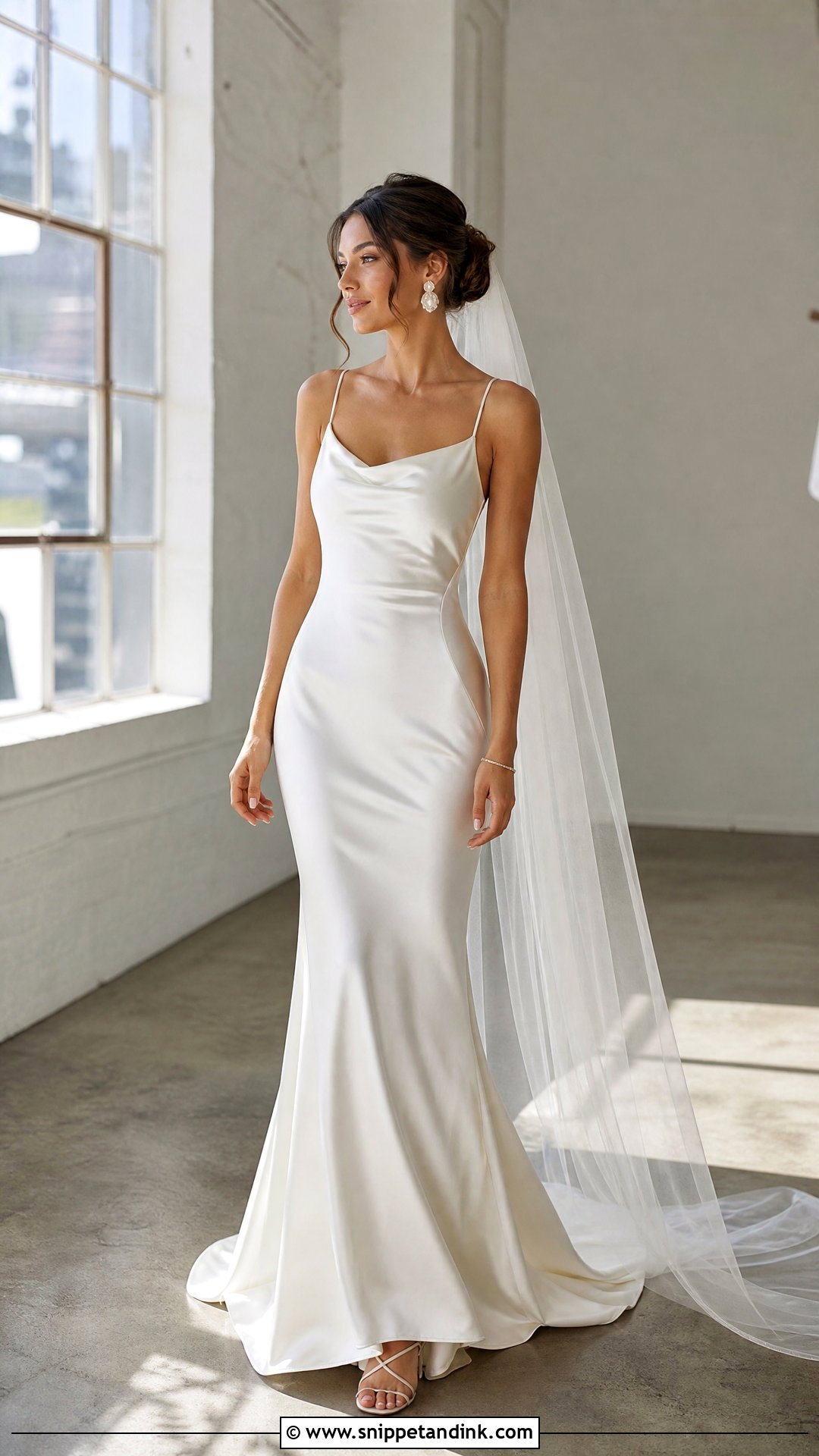 Minimalist Satin Slip Wedding Dress - Snippet and Ink - 20 Small Bust Wedding Dress Ideas