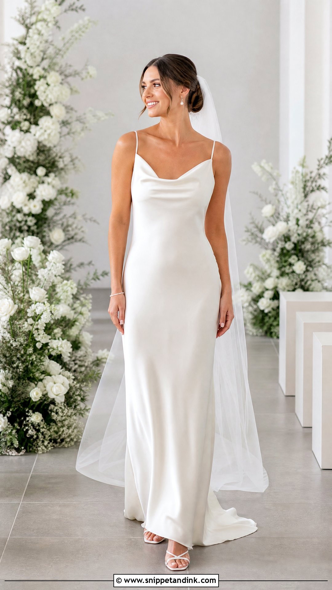 Minimalist Satin Slip Wedding Dress - Snippet and Ink - 20 Minimalist Bride Dress Ideas