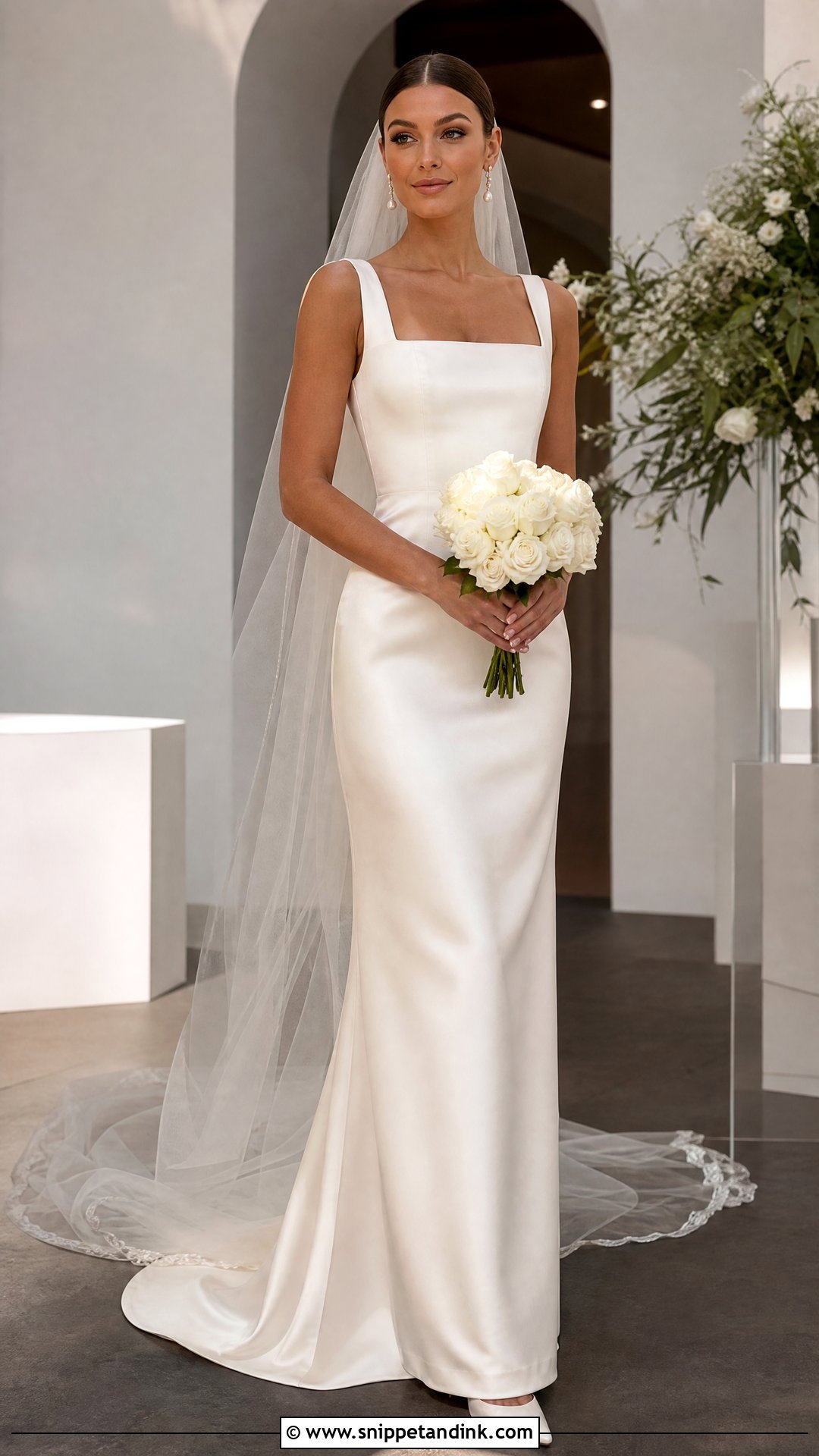 Minimalist Satin Straight Wedding Dress - Snippet and Ink - 20 Straight Wedding Dresses