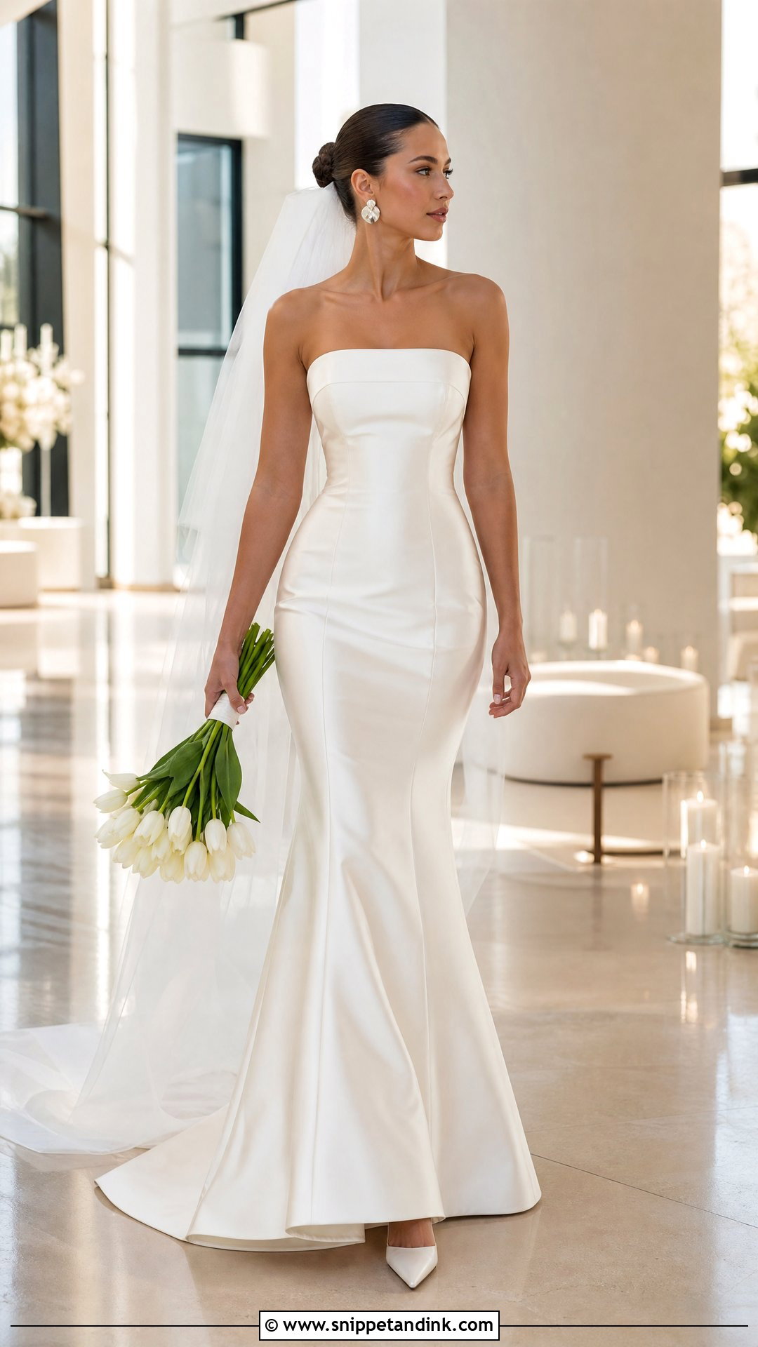 Minimalist Satin Trumpet Wedding Dress - Snippet and Ink - 20 Satin Trumpet Wedding Dress Ideas