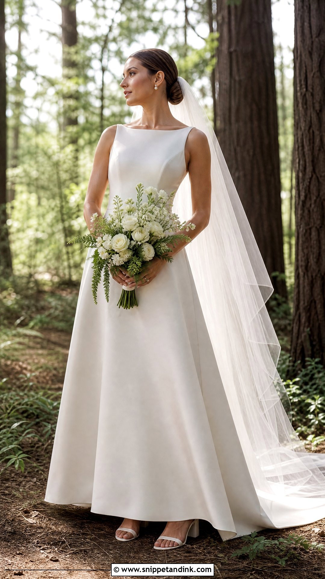 Minimalist Satin Woodland Wedding Dress - Snippet and Ink - 25 Woodland Wedding Dress Ideas