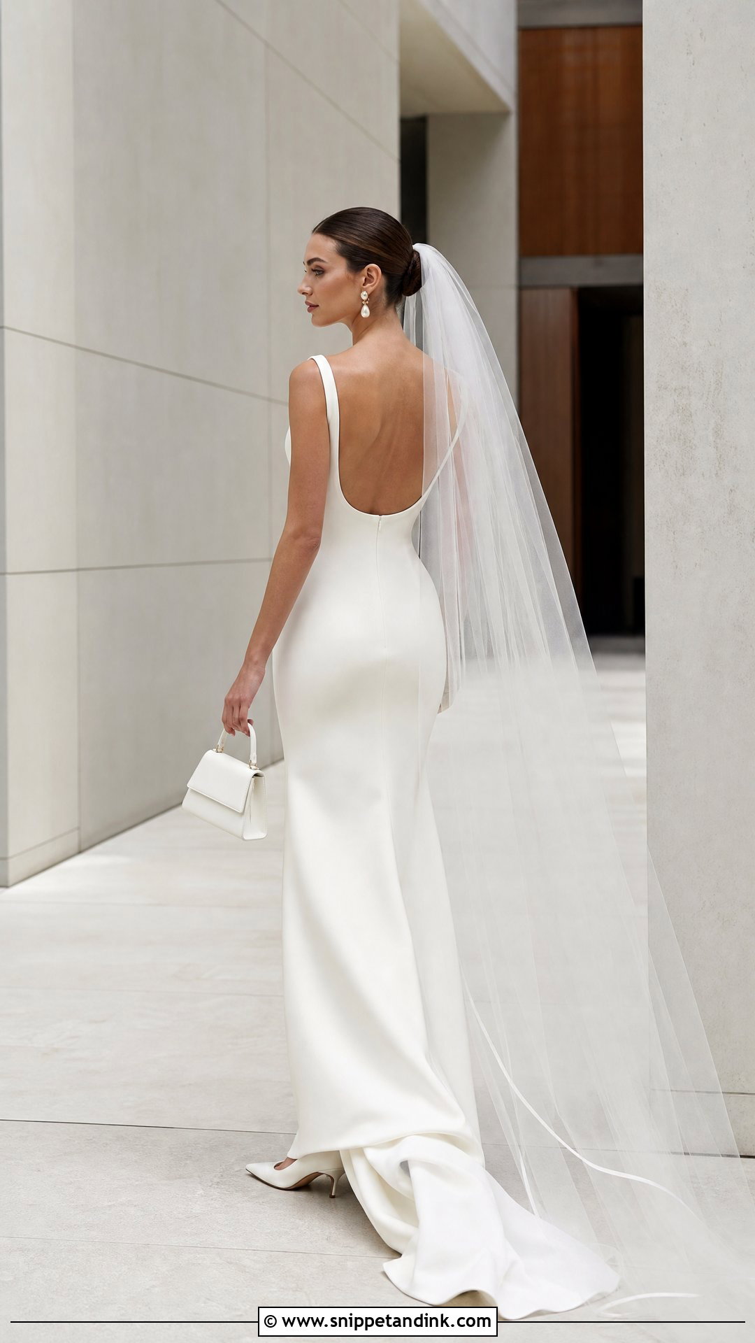 Minimalist Scoop Neck Fitted Wedding Dress - Snippet and Ink - 20 Tight Fitted Wedding Dress Ideas