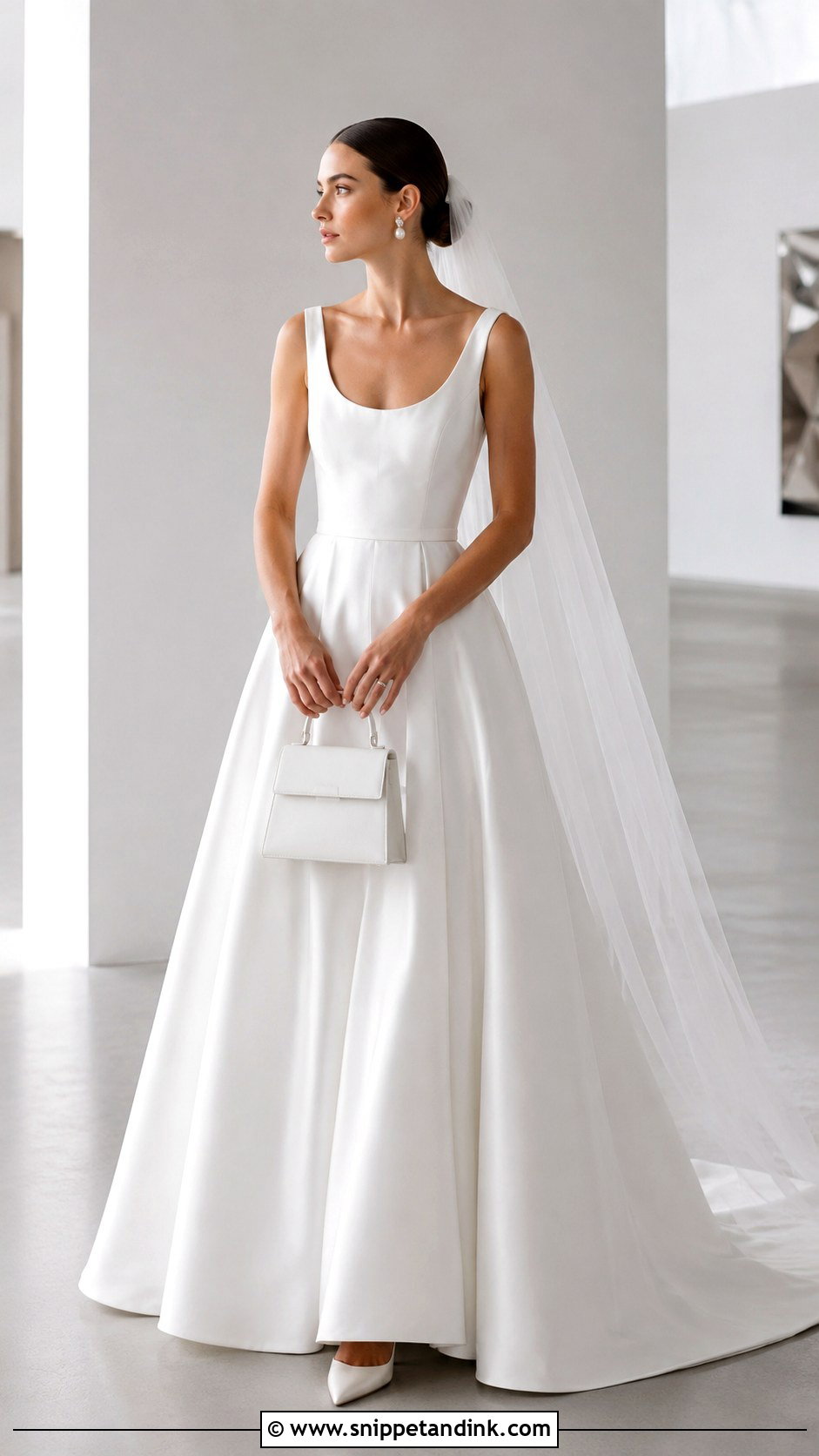 Minimalist Scoop Neck Wedding Dress - Snippet and Ink - 20 Full Wedding Dresses