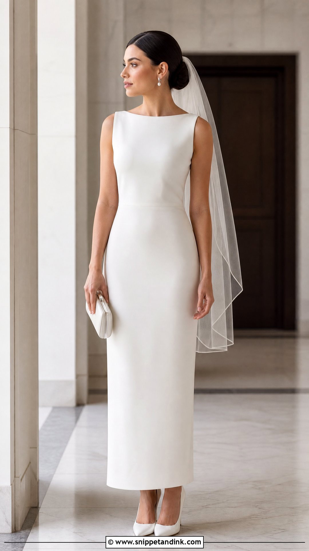 Minimalist Sheath Civil Ceremony Wedding Dress - Snippet and Ink - 25 Civil Ceremony Wedding Dress Ideas
