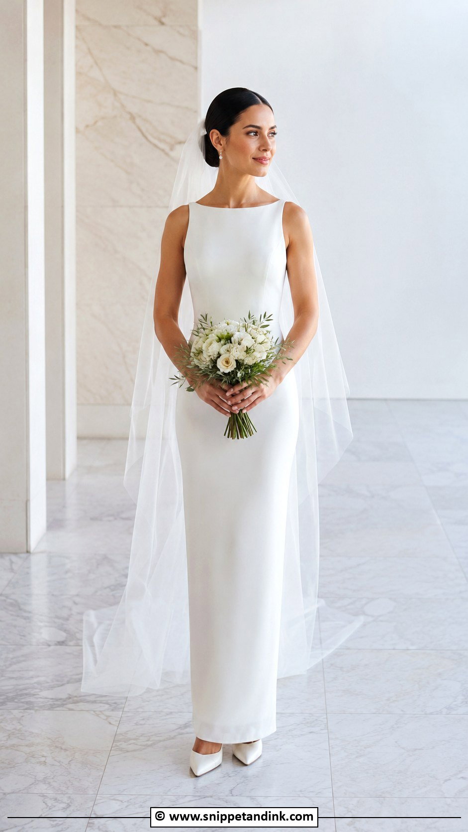 Minimalist Sheath Wedding Dress - Snippet and Ink - 30 Minimalist Wedding Dresses