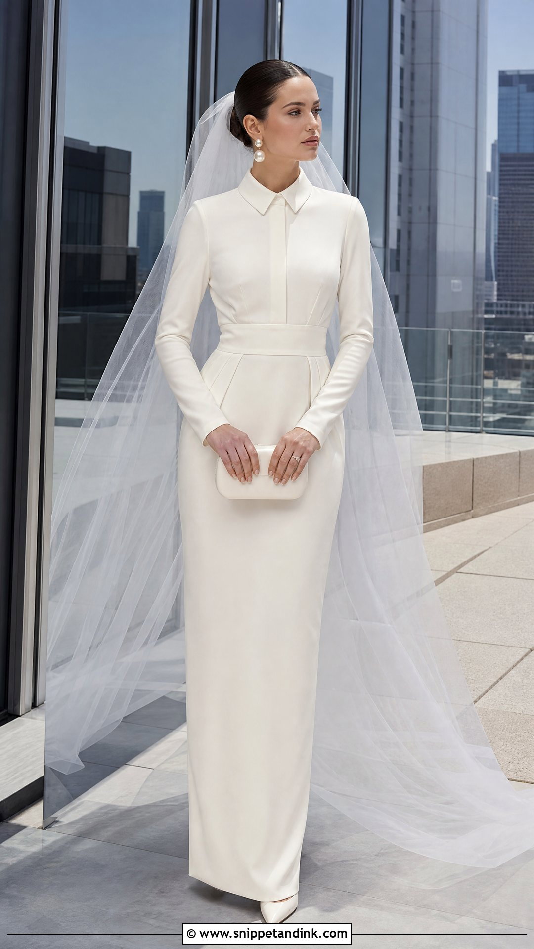 Minimalist Shirt Wedding Dress - Snippet and Ink - 20 Shirt Wedding Dress Ideas