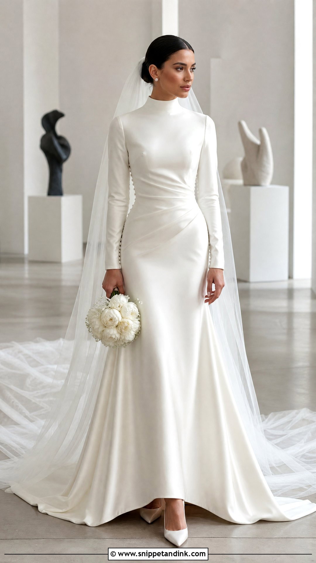 Minimalist Silk Arab Wedding Dress - Snippet and Ink - 25 Arab Wedding Dresses