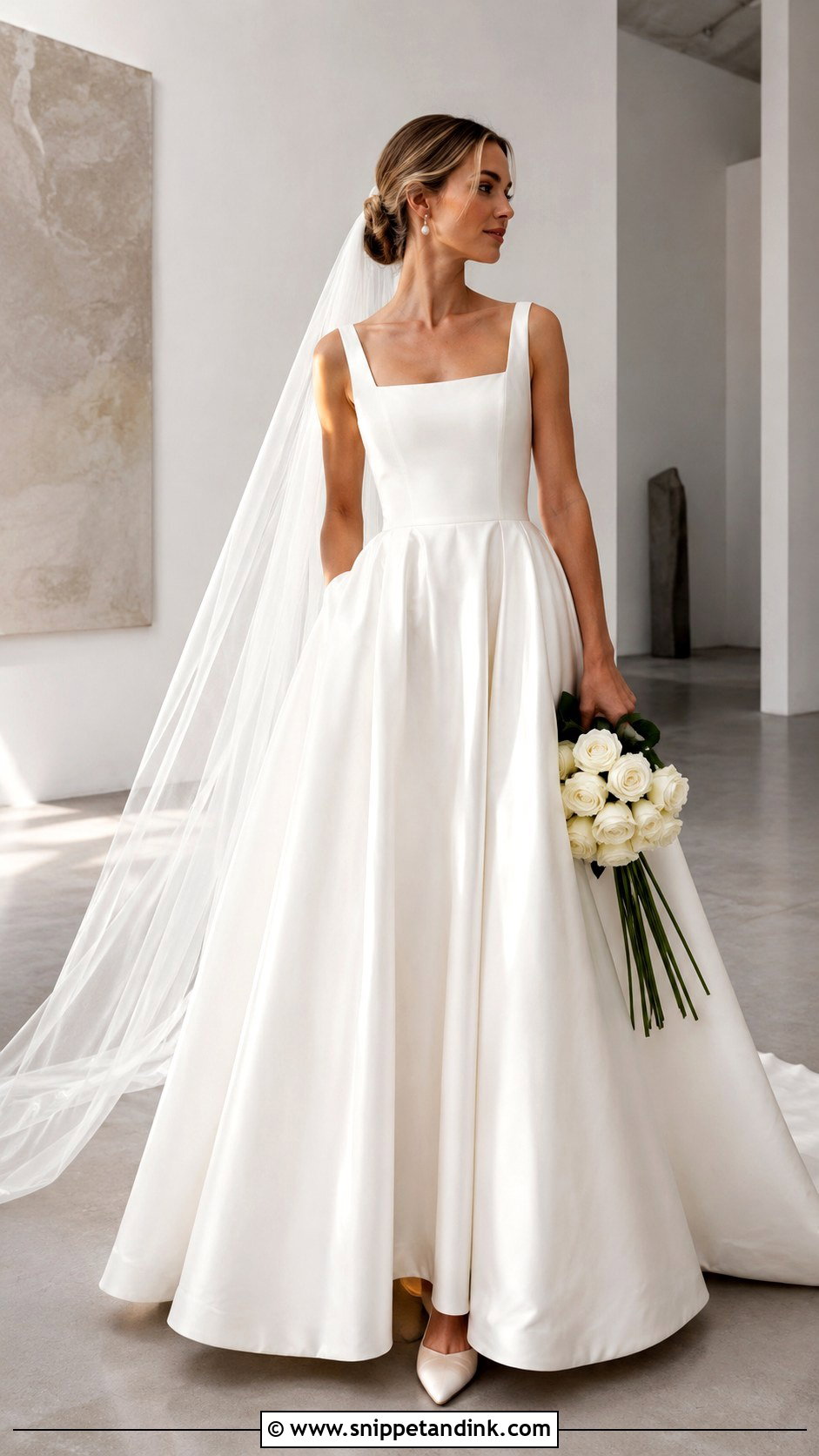 Minimalist Silk Ball Gown Wedding Dress - Snippet and Ink - 20 Elegant Ball Gown Wedding Dress Ideas