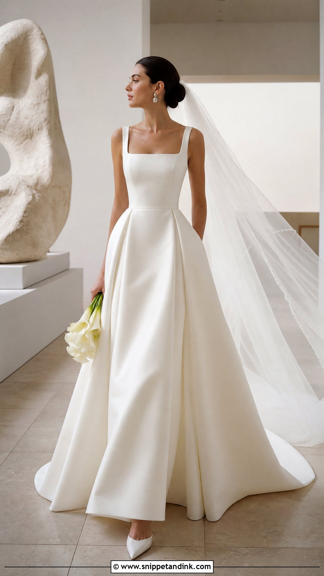 Minimalist Silk Ballgown Wedding Dress - Snippet and Ink - 20 Wedding Gown Ballgown Ideas
