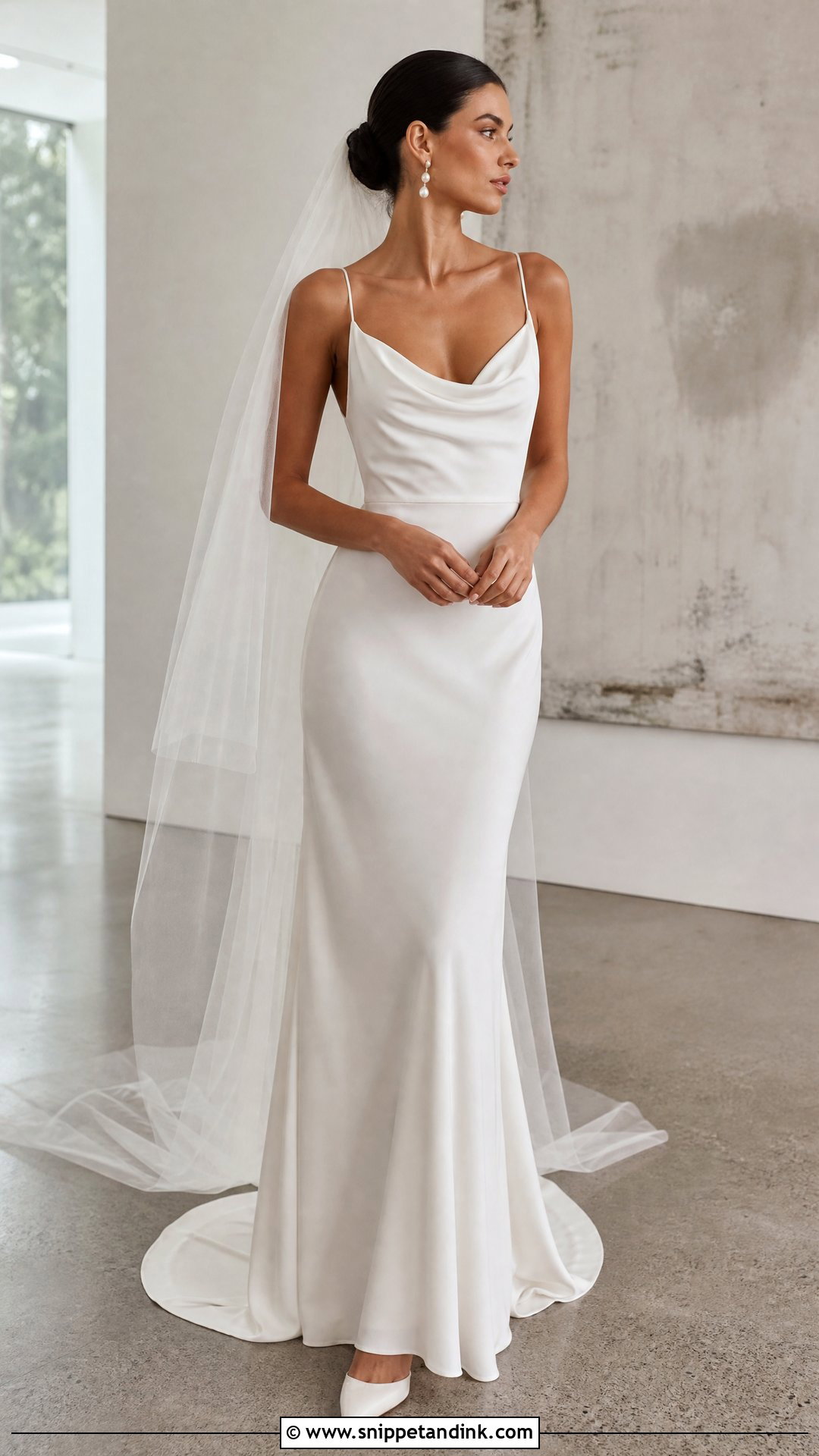 Minimalist Silk Chiffon Wedding Dress - Snippet and Ink - 25 Floaty Wedding Dress Ideas