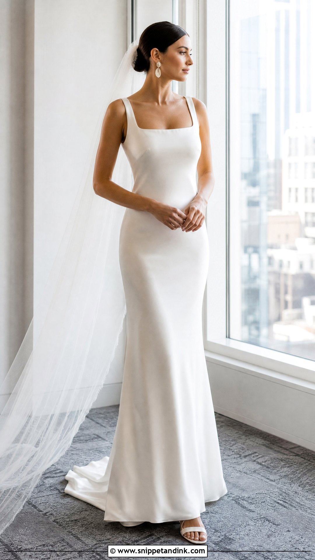 Minimalist Silk Column Wedding Dress - Snippet and Ink - 20 Unique Modern Wedding Dress Ideas