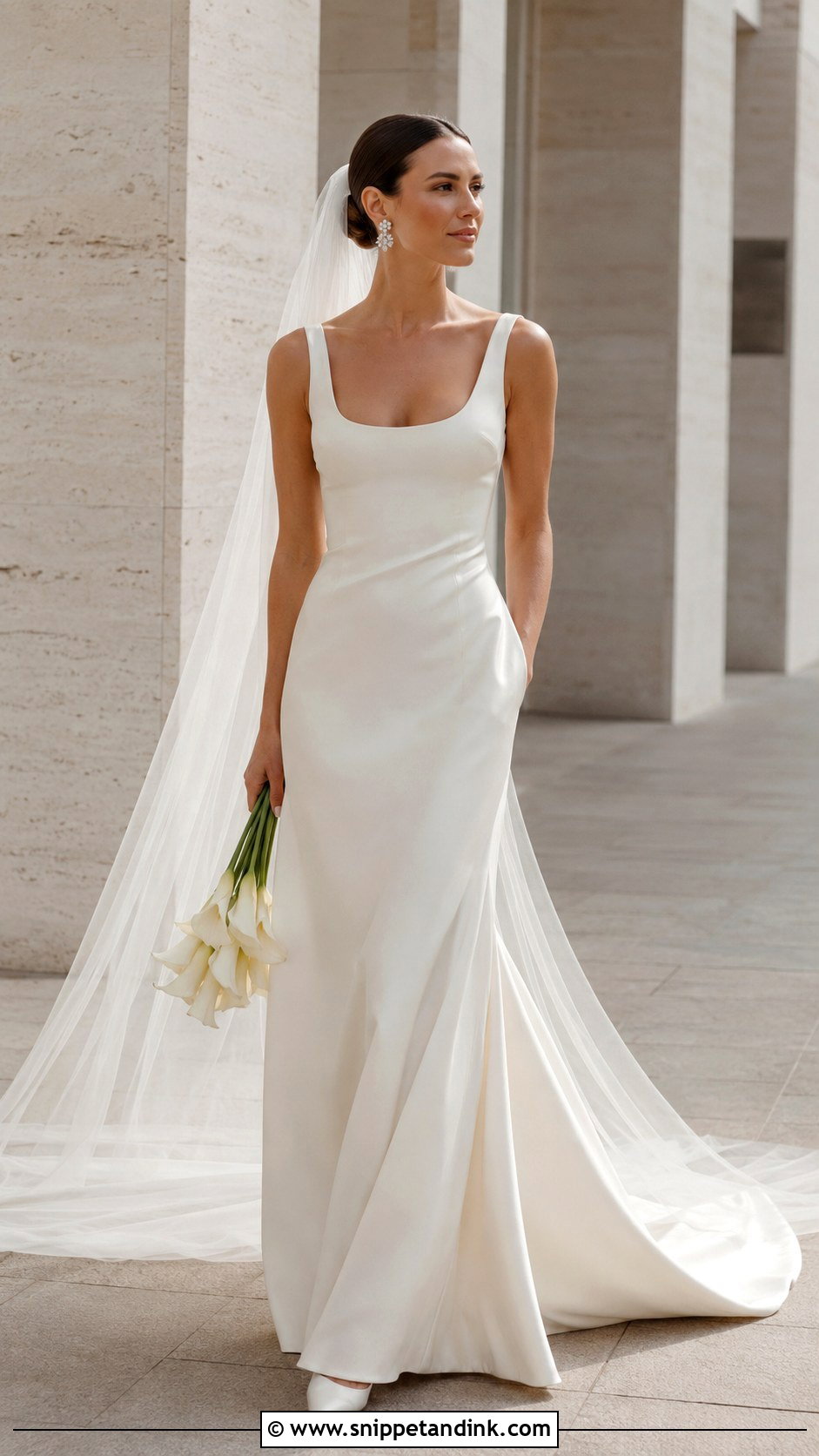 Minimalist Silk Fit And Flare Wedding Dress - Snippet and Ink - 20 Flared Wedding Dress Ideas