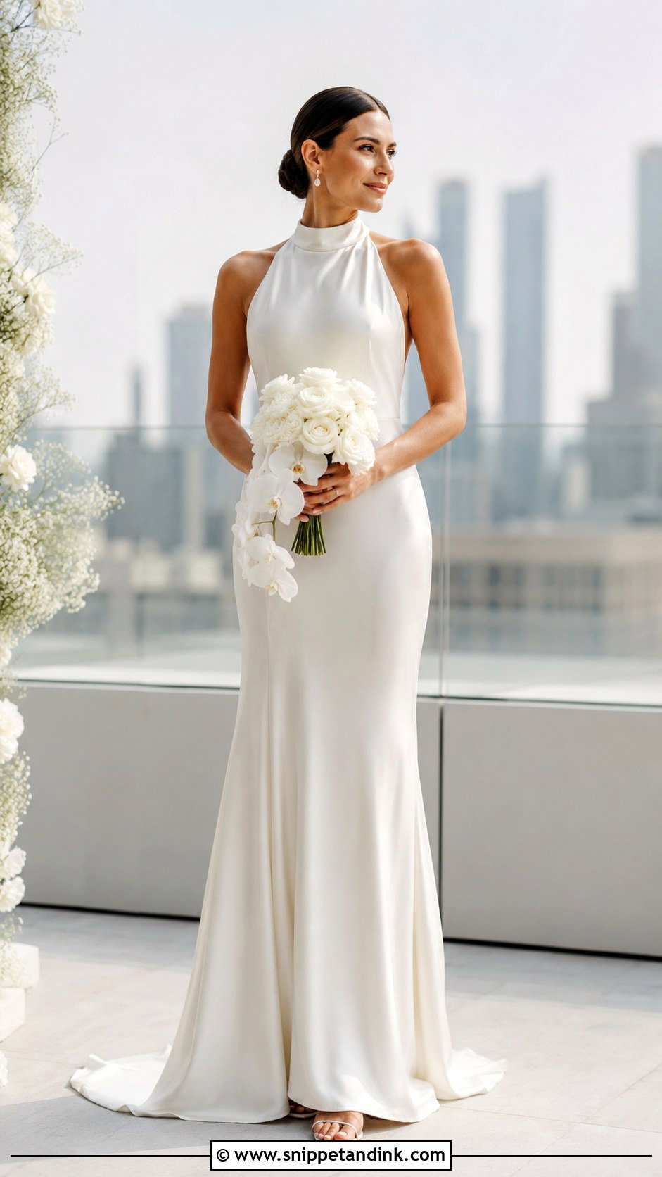 Minimalist Silk Halter Wedding Dress - Snippet and Ink - 20 Wedding Dresses Halter Top