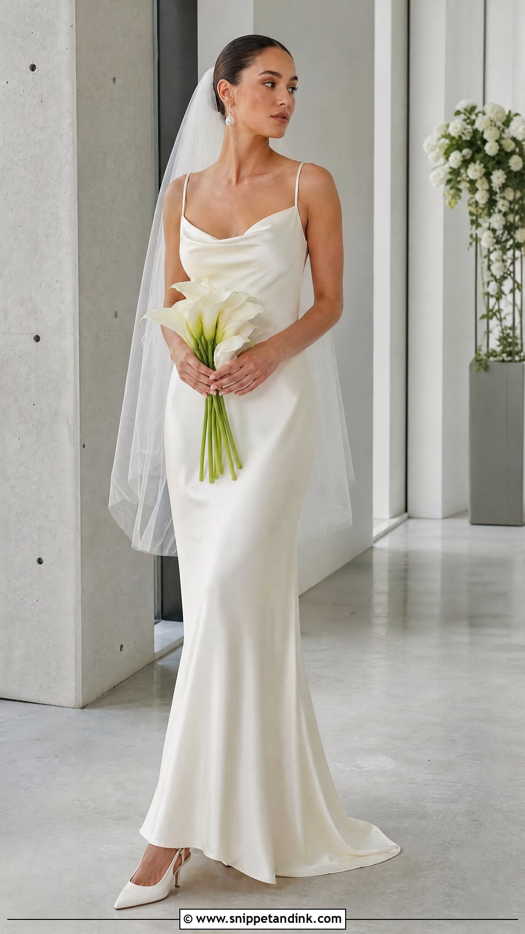 Minimalist Silk Satin Slip Wedding Dress - Snippet and Ink - 20 Silk Satin Wedding Dress Ideas