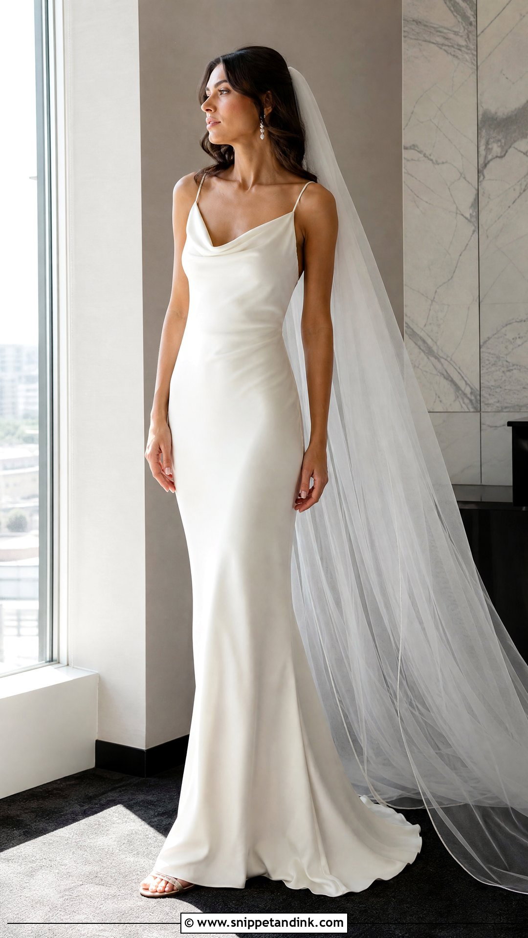 Minimalist Silk Slip Bride Dress - Snippet and Ink - 20 Romantic Bride Dress Ideas