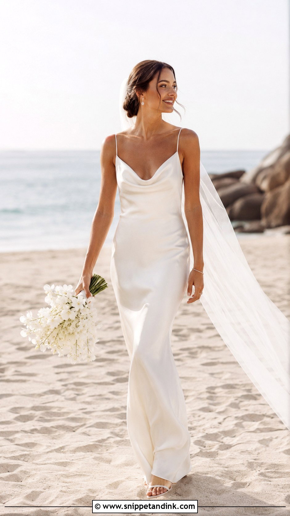 Minimalist Slip Bridal Dress - Snippet and Ink - 20 Chic Bridal Dress Ideas