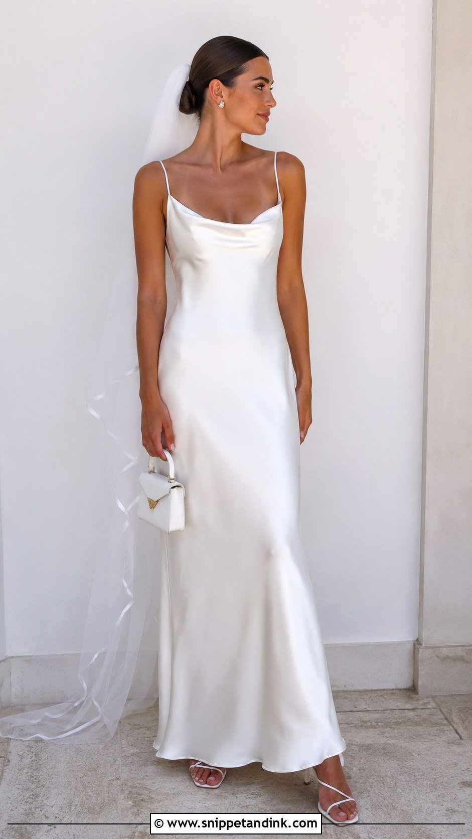 Minimalist Slip Dress Bride Look - Snippet and Ink - 20 Cute Bride Ideas