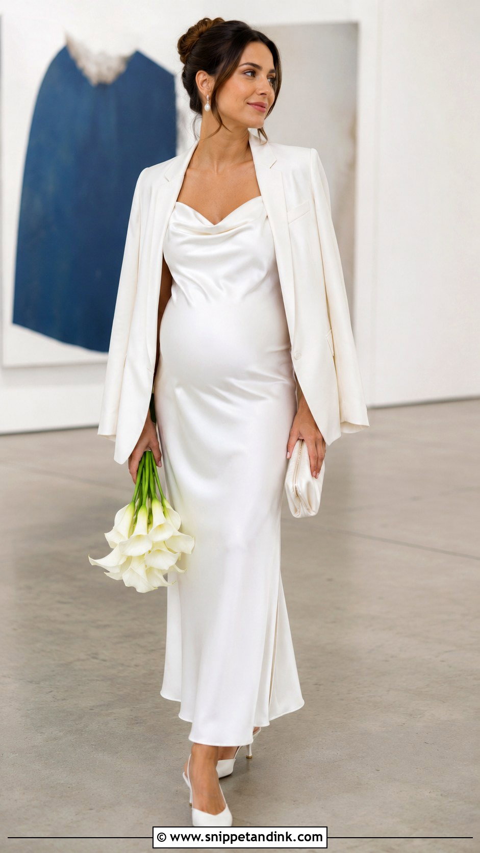 Minimalist Slip Maternity Wedding Dress - Snippet and Ink - 20 Maternity Wedding Dresses Pregnant Brides